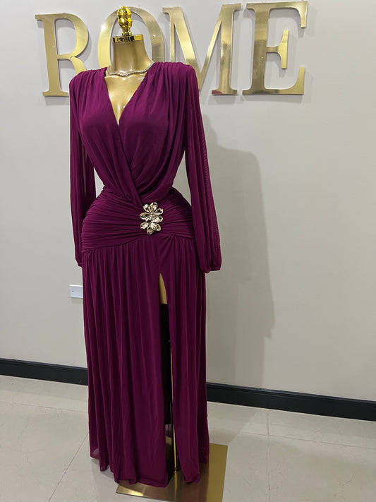 Michelle Valor Dress (Plum Purple)