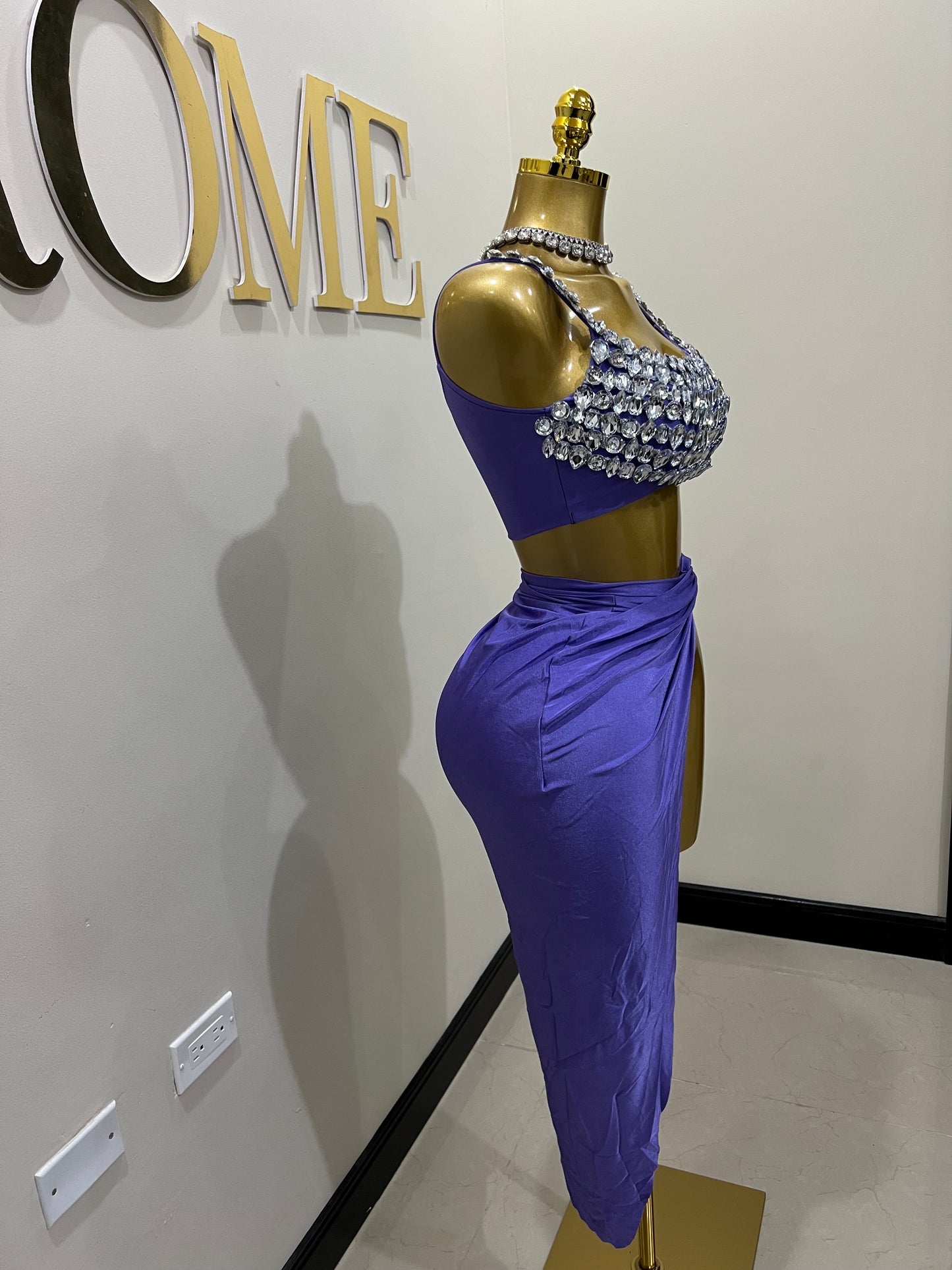 Selene Gemstone Skirt Set (Purple)