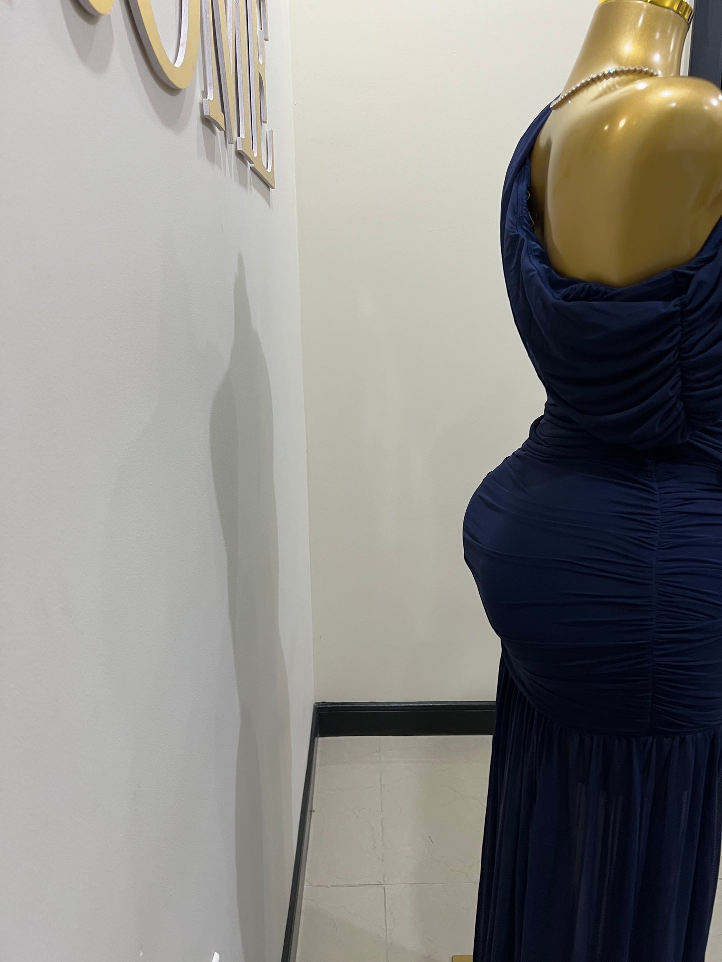 Michelle Lydia Shoulder Dress (Blue)