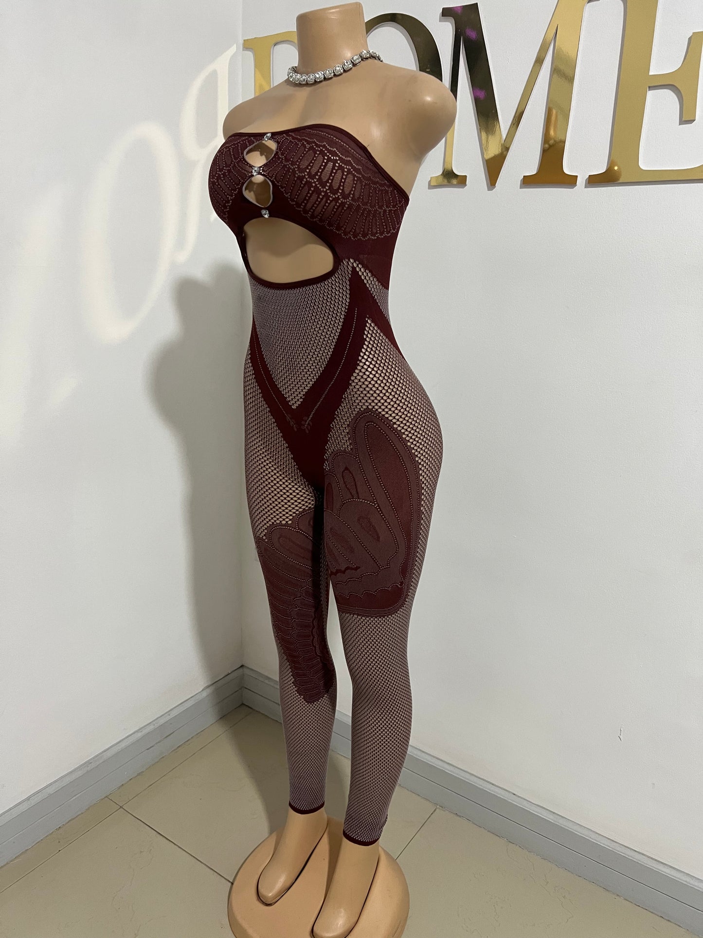 Swan Tights Jumpsuit (Brown)