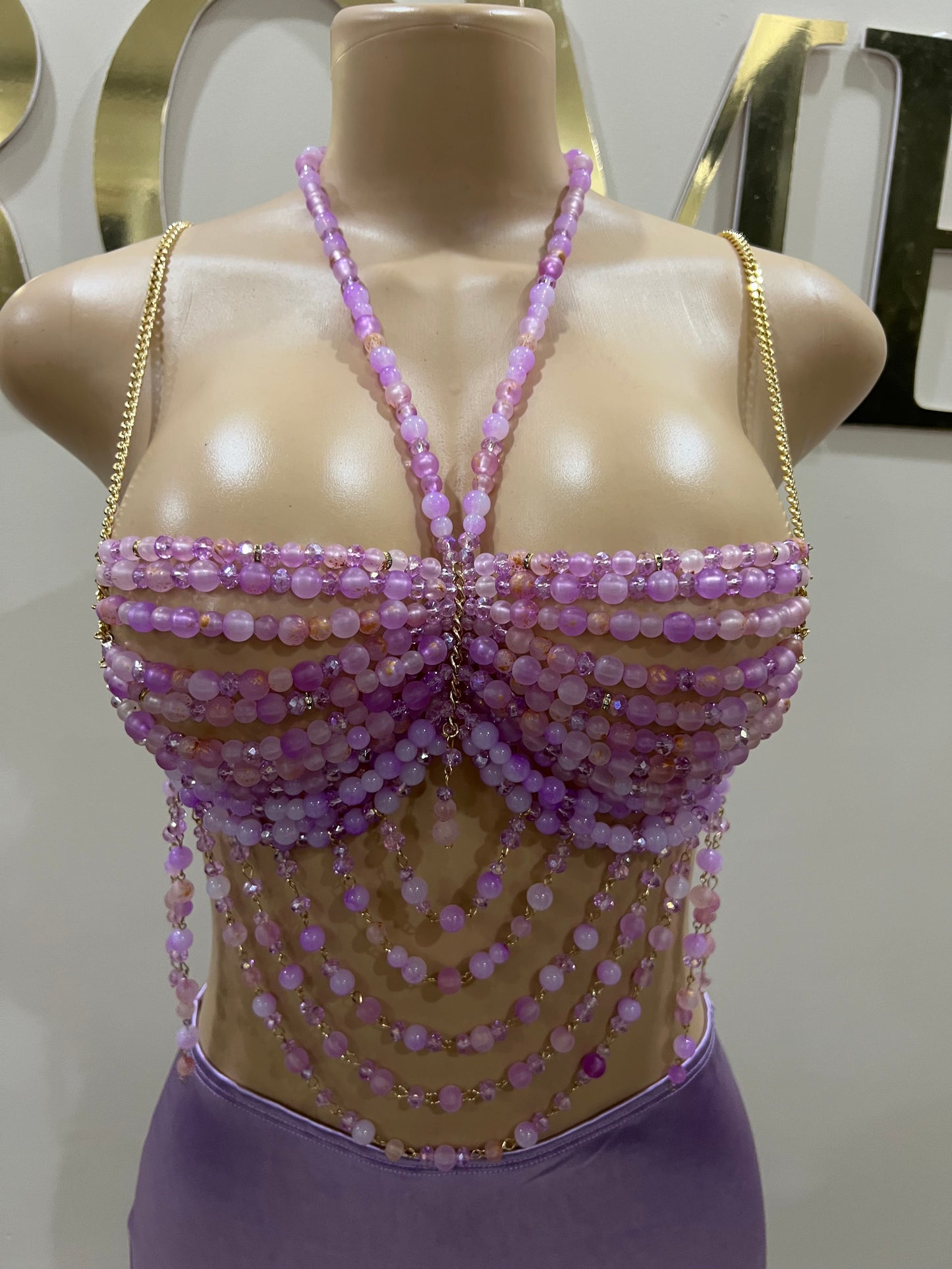 Priya Beaded Top Only (Purple)