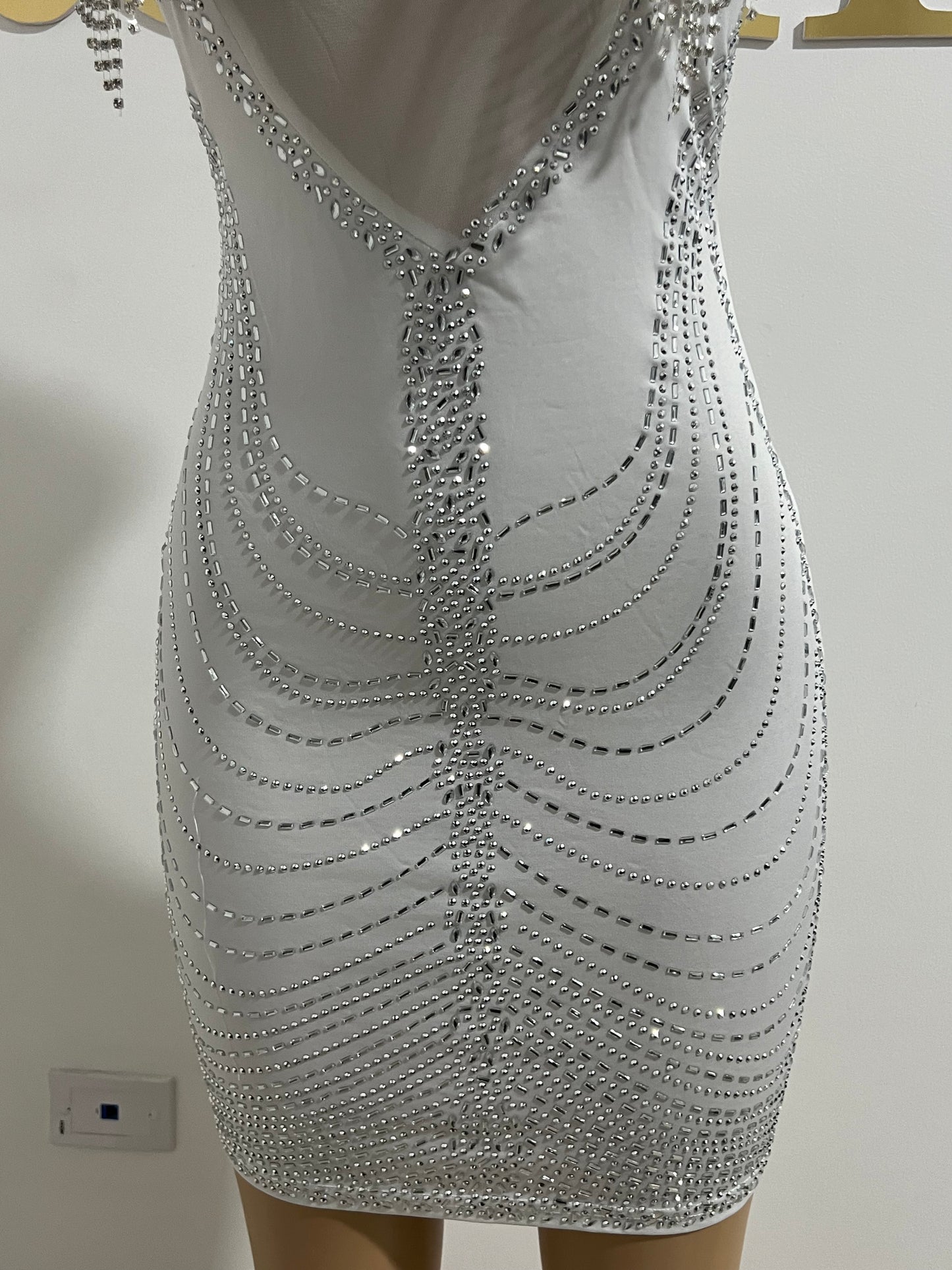 Dazzle Medusa Crystal Dress (White)