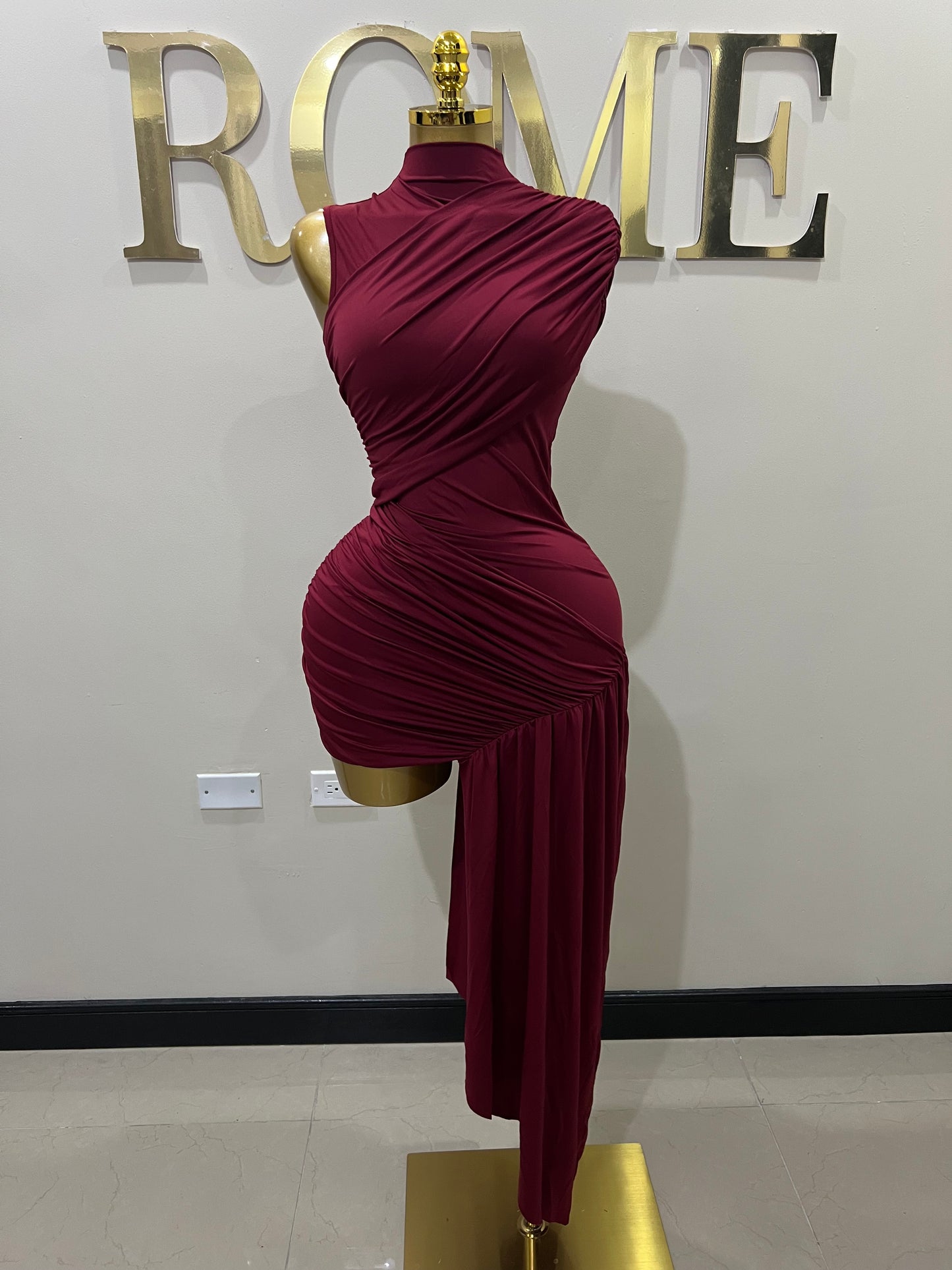 Samira Allegra Dress (Burgundy)