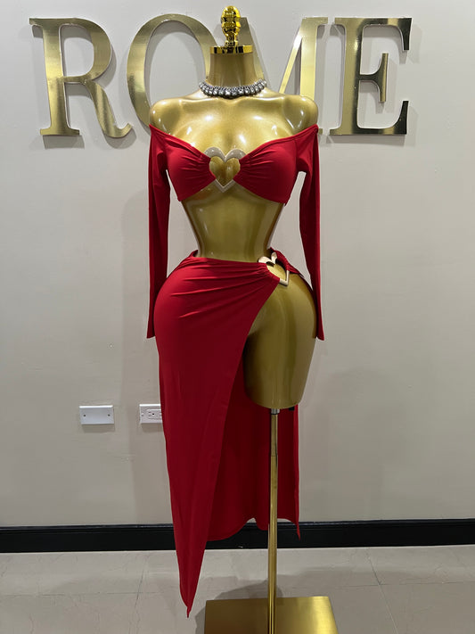 Ming Heart Skirt Set (Red)