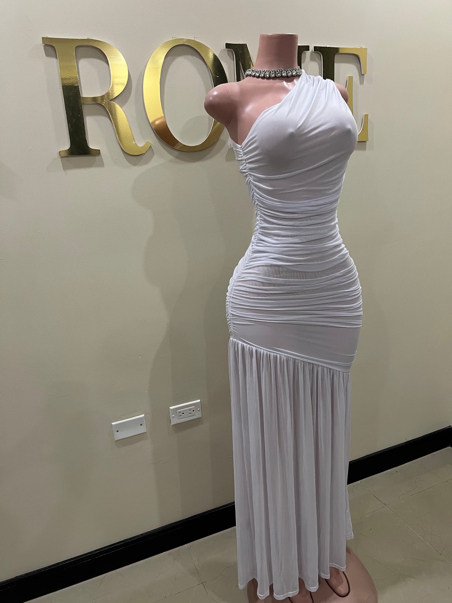 Michelle Mesh Dress (White)