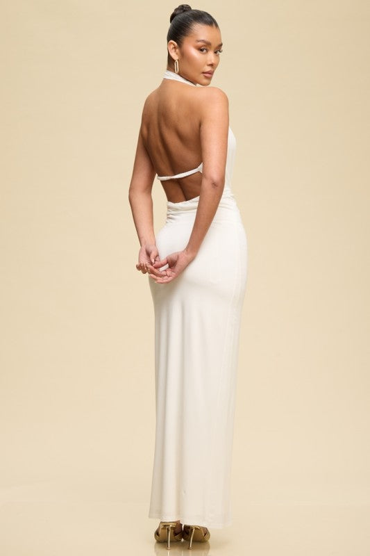Deep Angle Dress (White)