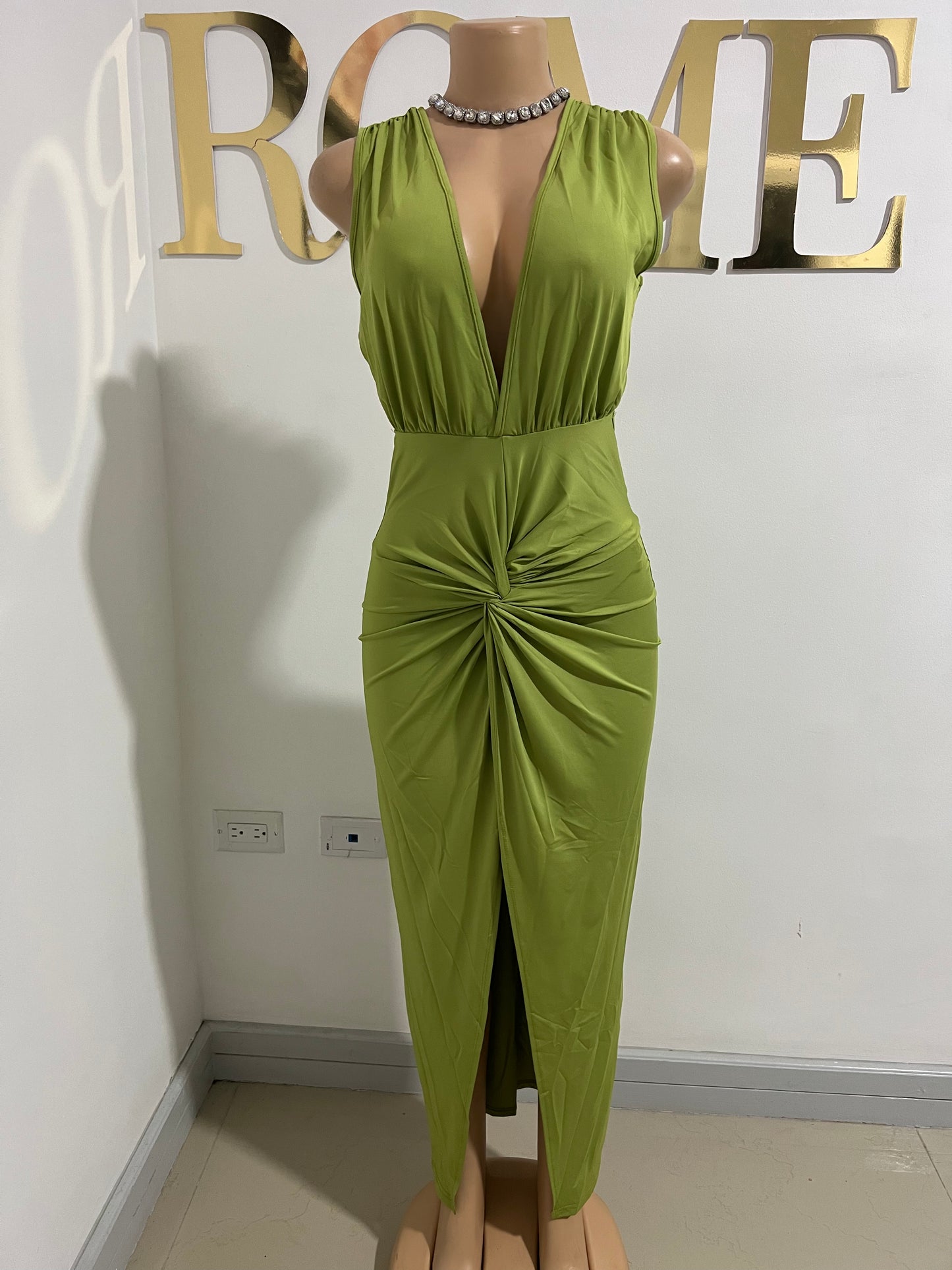 Mia X Backless Dress (Green)