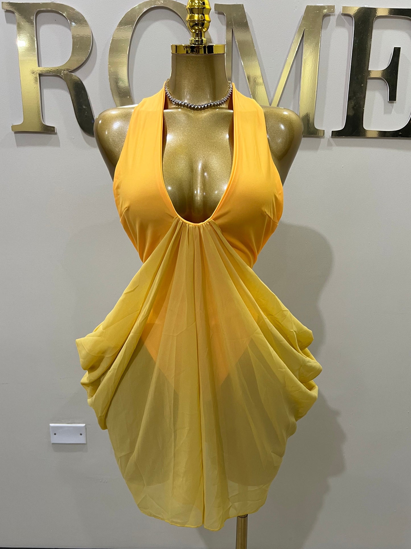 Asia Star Bodysuit Dress (Yellow)