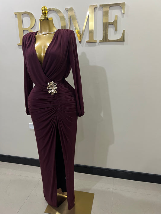 Michelle Sim Dress (Maroon)