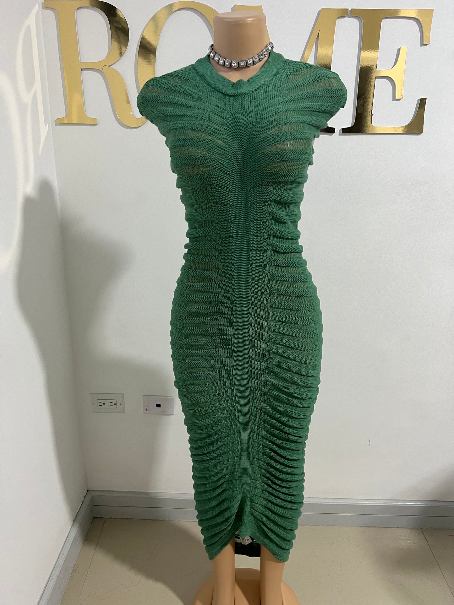 Jasmine Crochet Dress (Green)