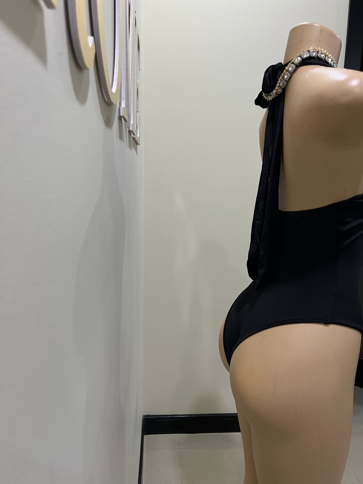 Nara Petal 2 Pcs Bodysuit & Skirt Set (Black)