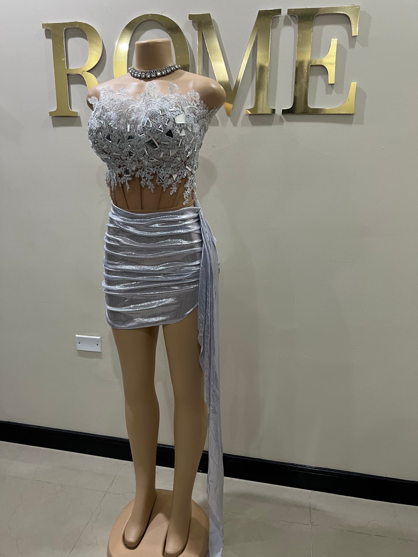 Snow Queen Glacier Mirrors Skirt Set (Silver)