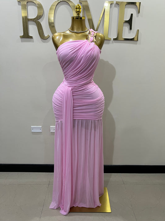 Michelle Grace Chain Dress (Light Pink)