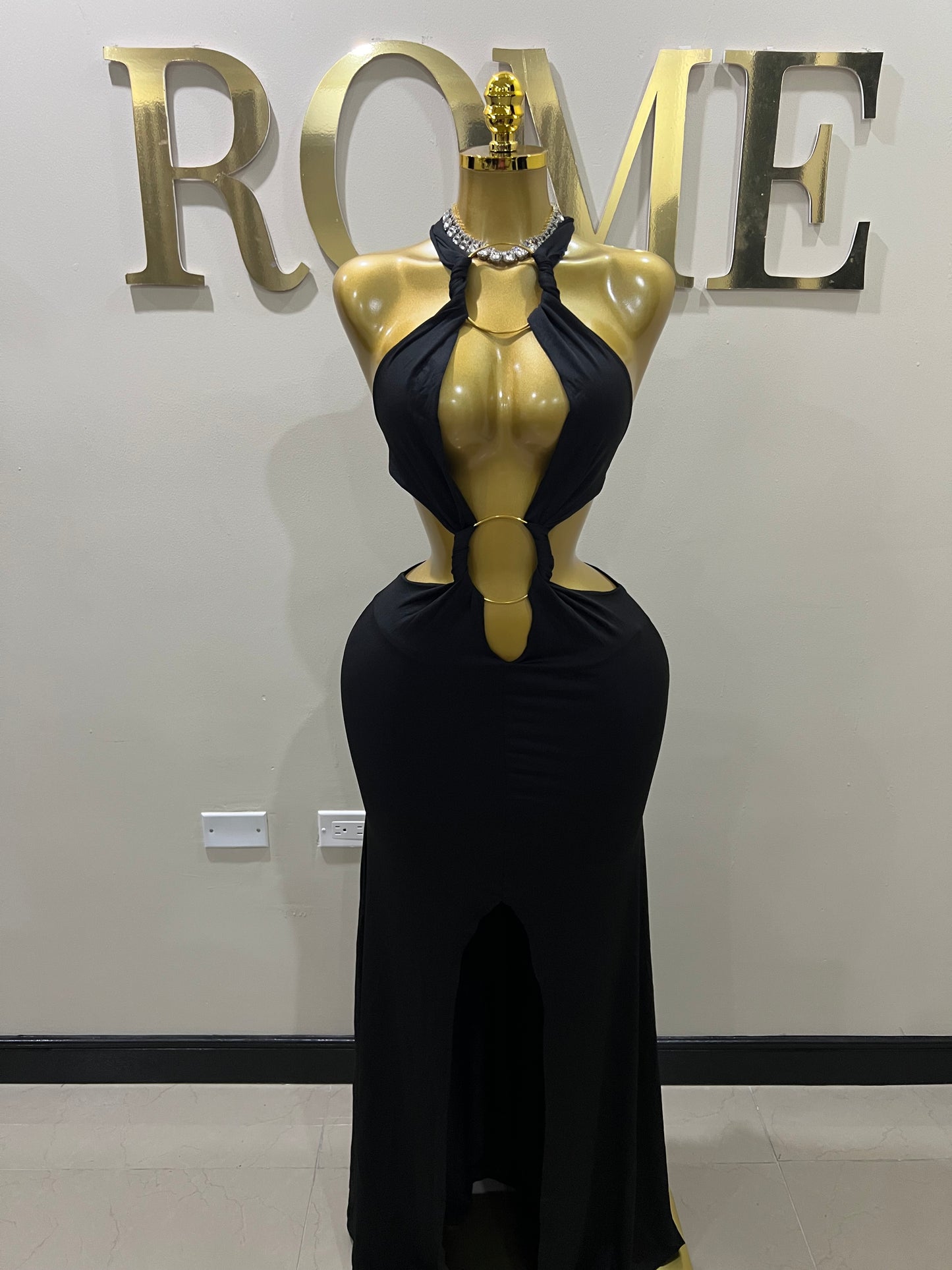 Indie Vibe Rings Dress (Black)