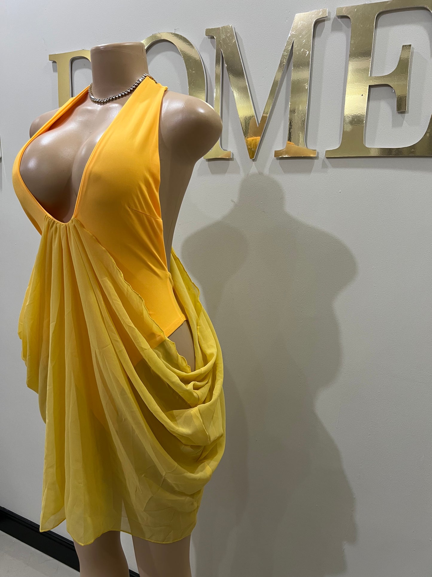 Asia Star Bodysuit Dress (Yellow)