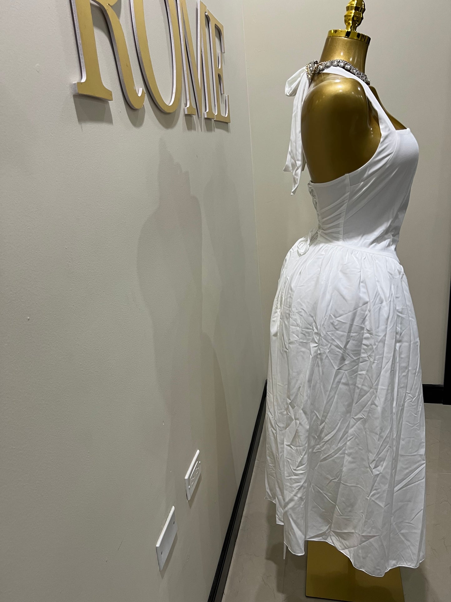 Diana Halter Dress (White)