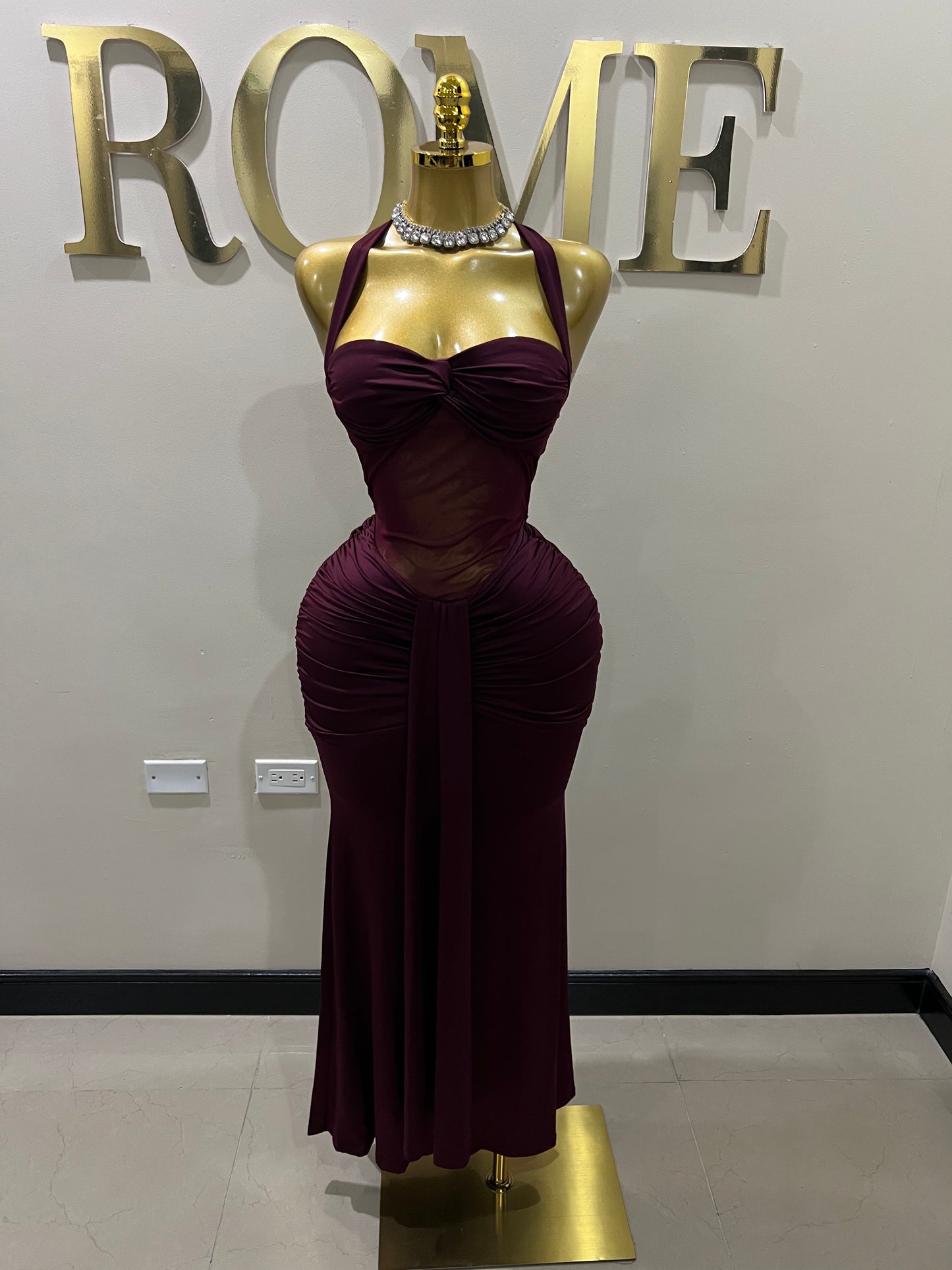 Sweetheart Nara Dress (Burgundy)