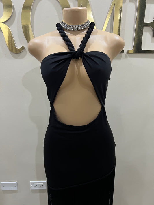 Diva Fringe Dress (Black)