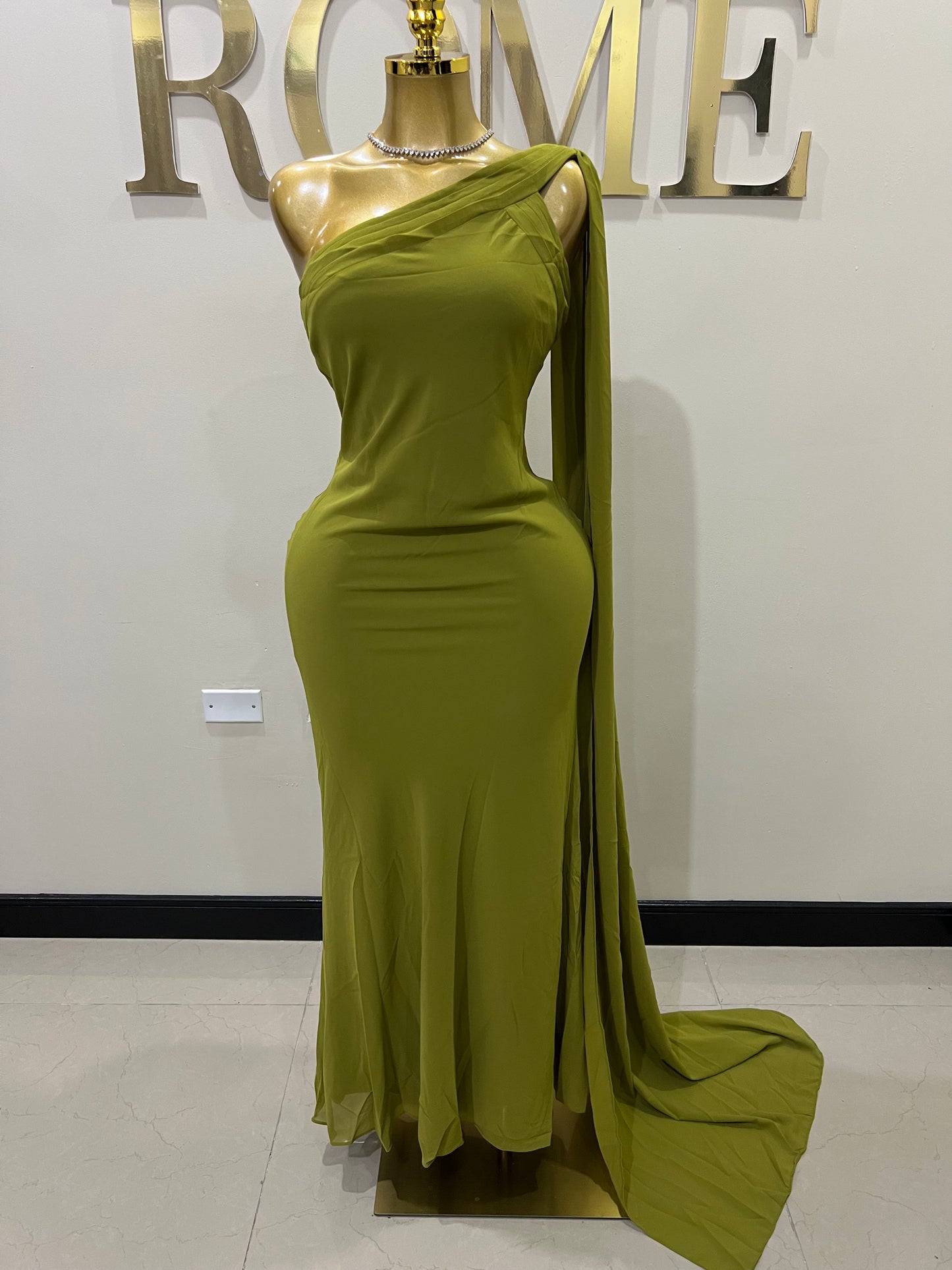 Isabella Chiffon Dress (Green)