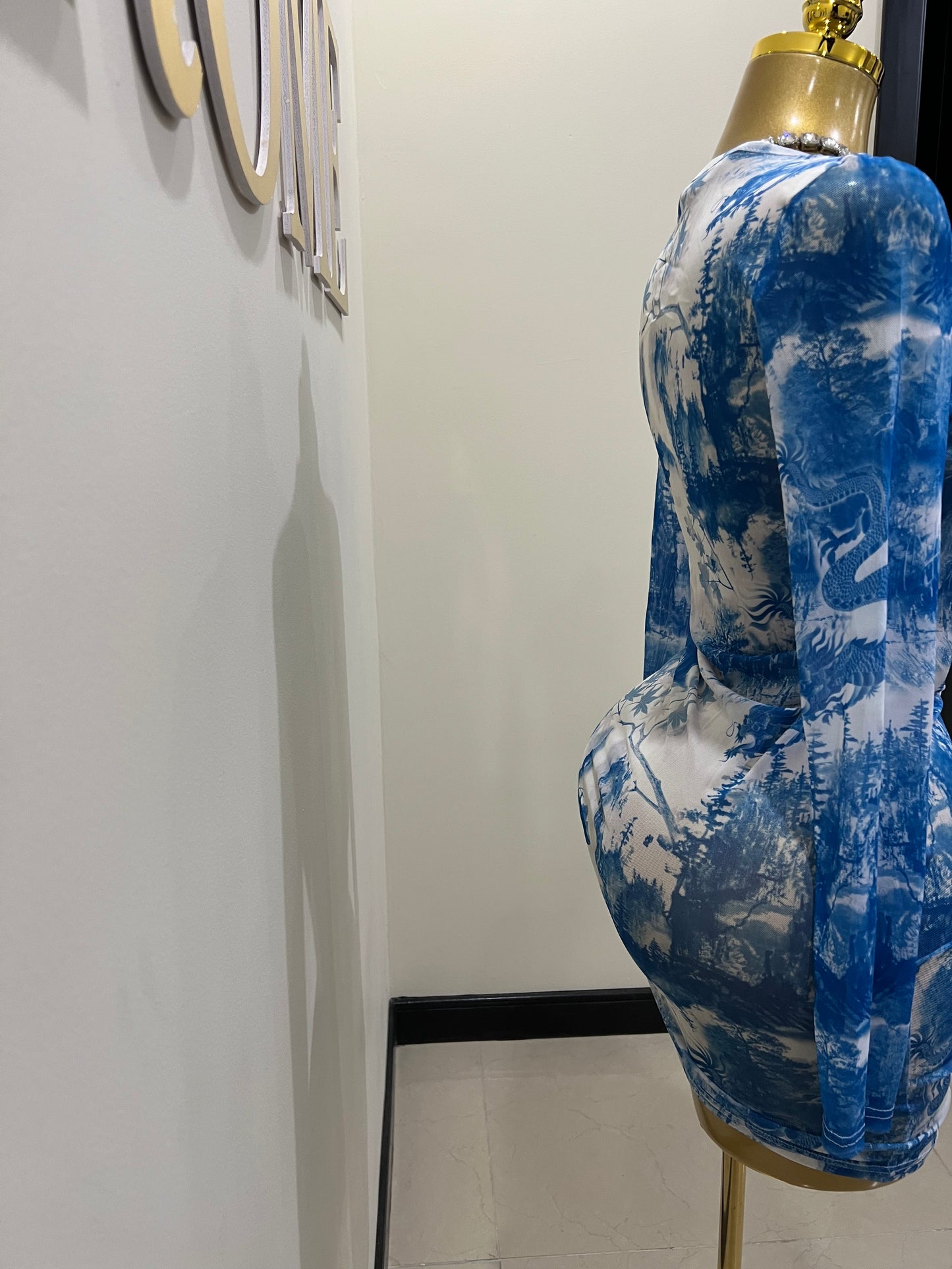 Oceans Blue Mesh Dress