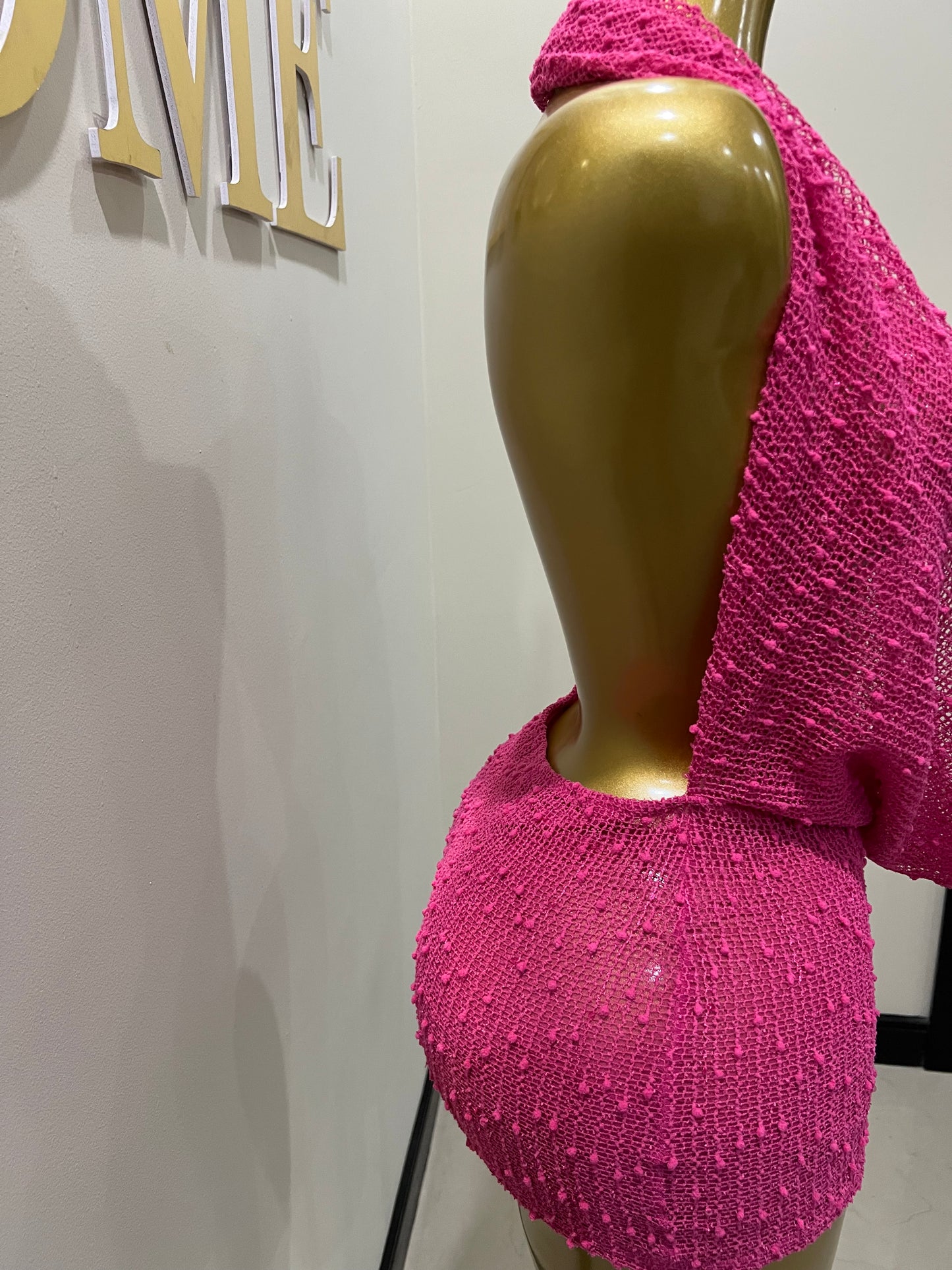 Cassie See Through Petal Dress (Pink)