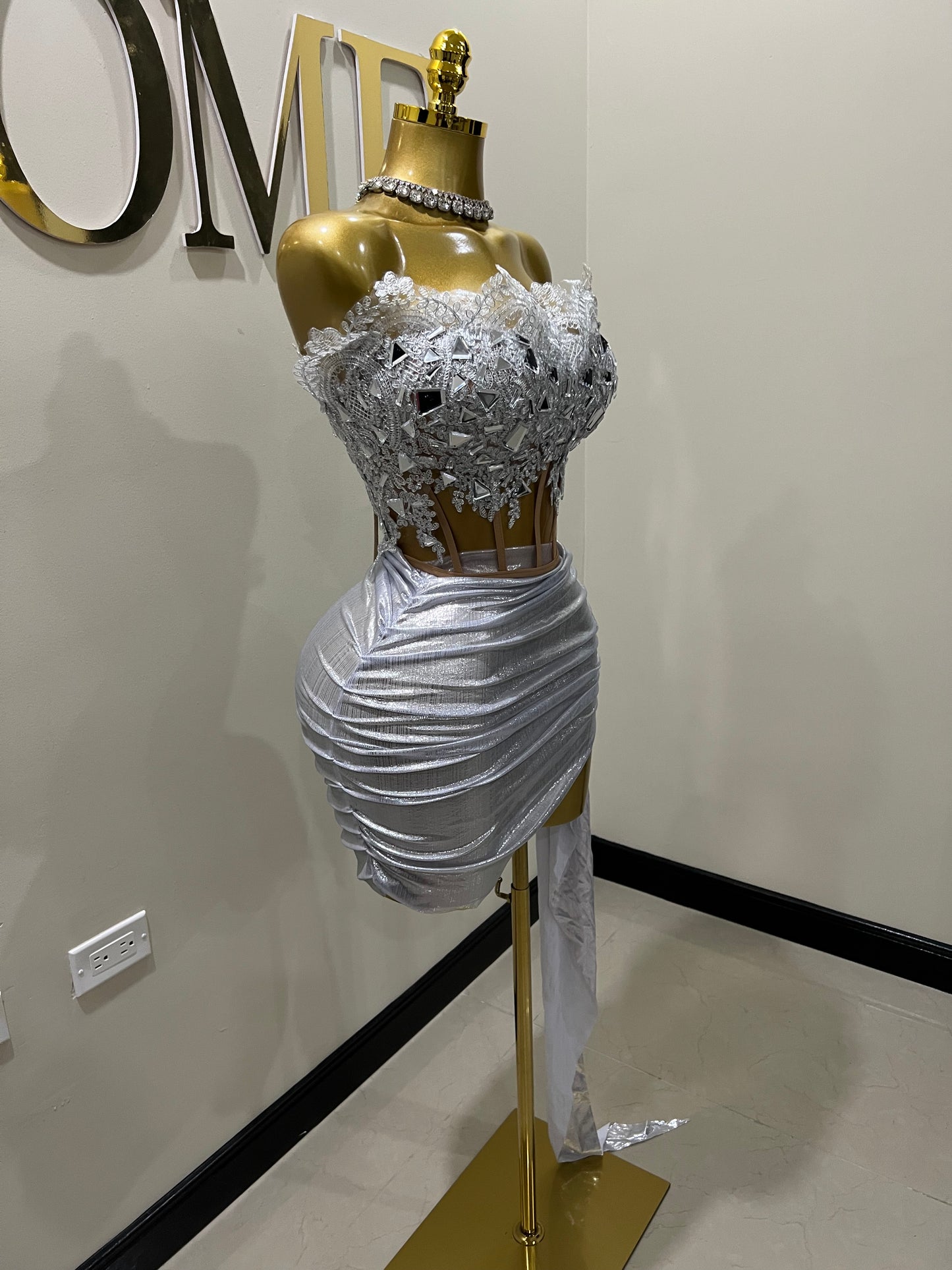 Snow Queen Glacier Mirrors Skirt Set (Silver)