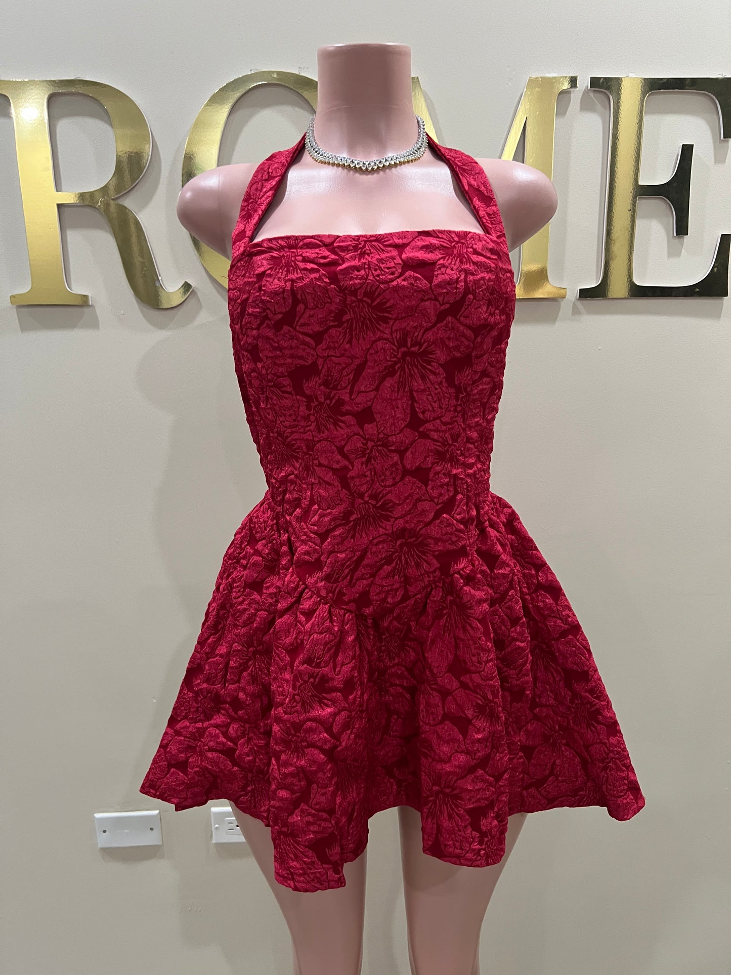 Diana Textured Dress (Red)