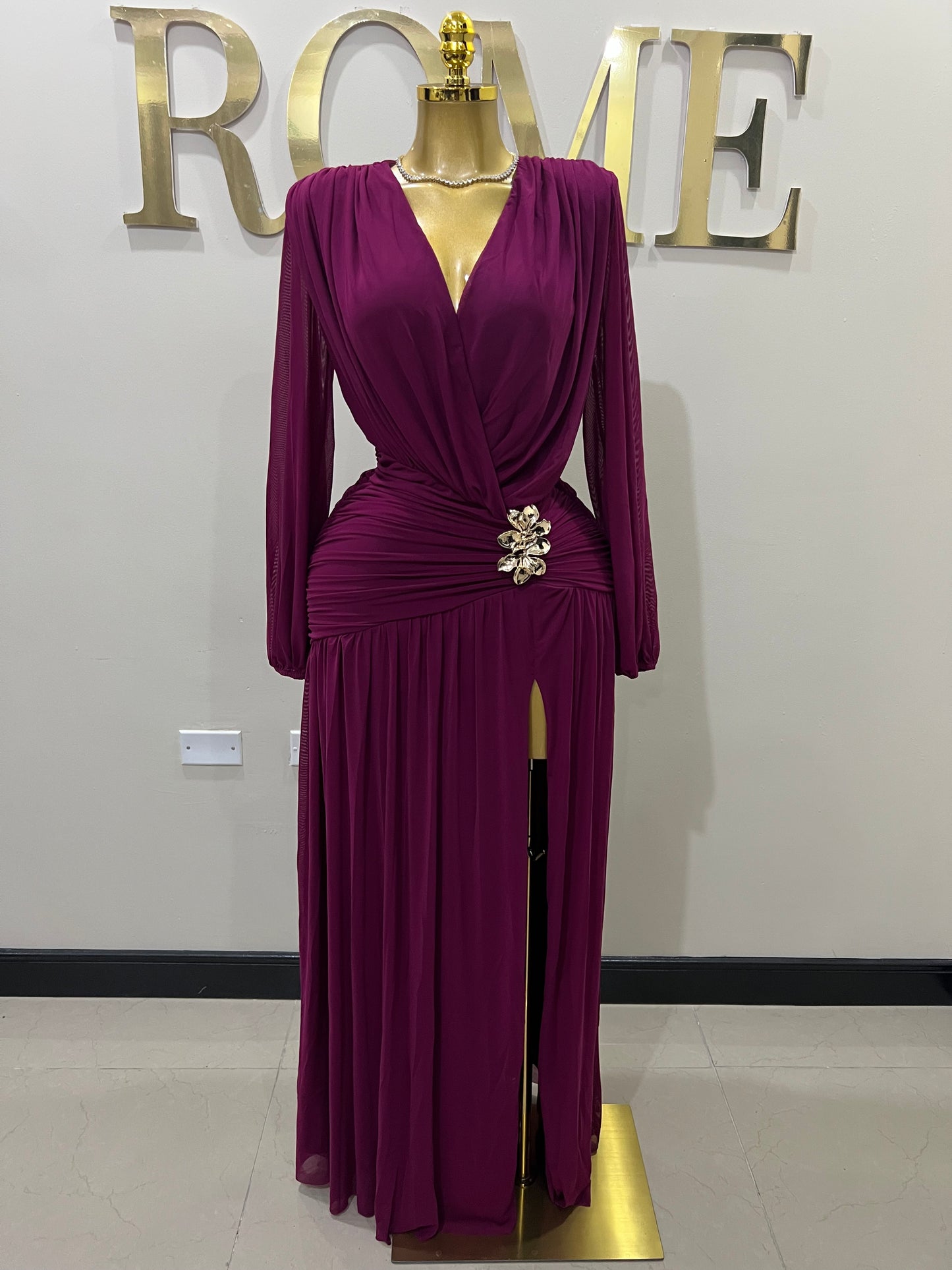 Michelle Valor Dress (Plum Purple)