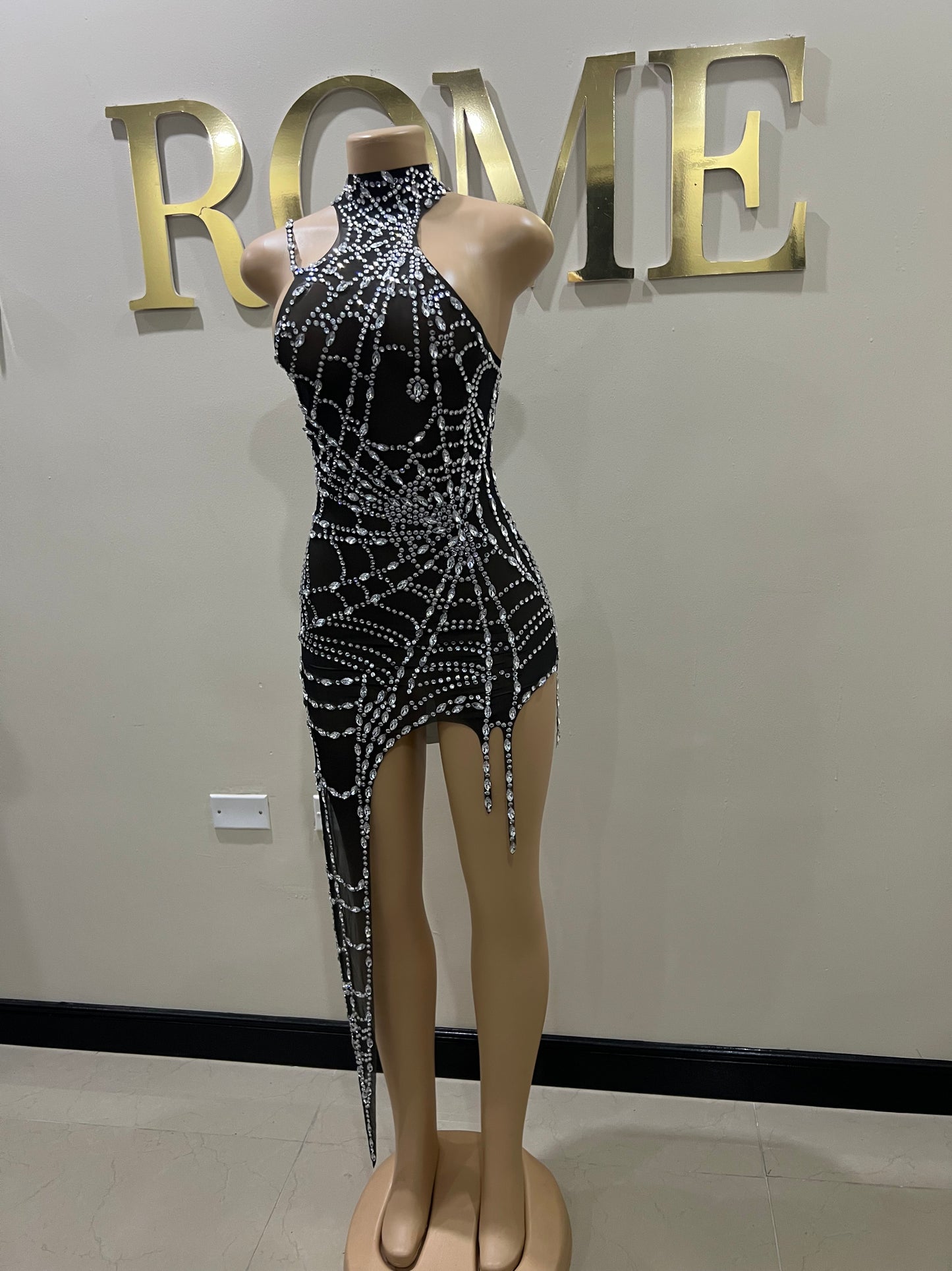 Charlotte’s Web Gemstone Mesh Dress (Black)