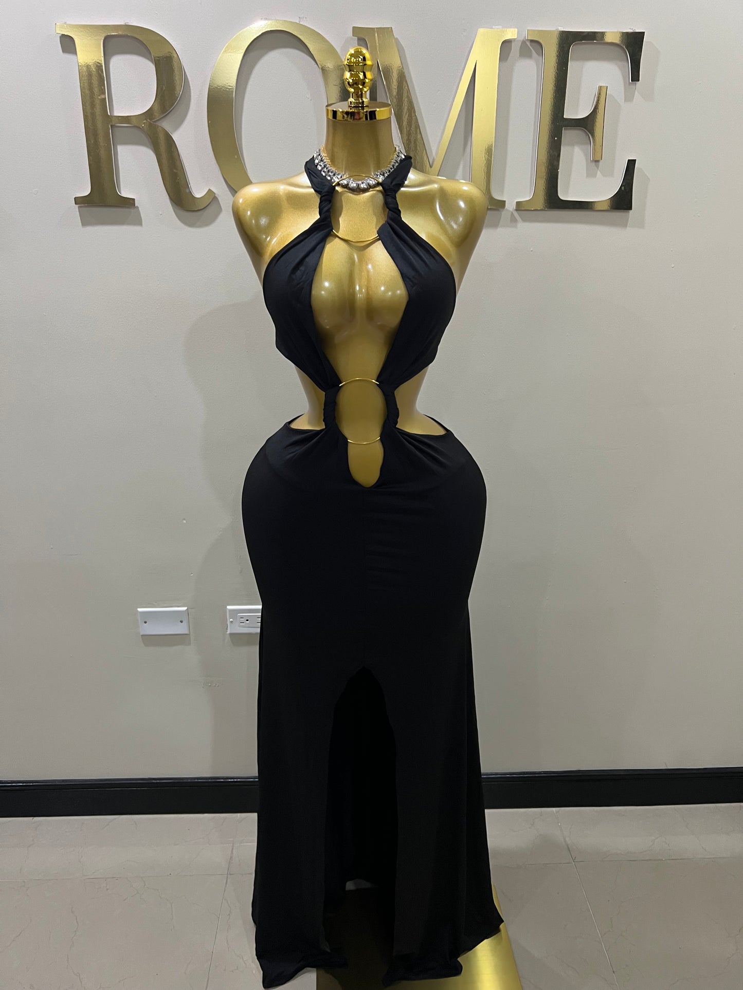 Indie Vibe Rings Dress (Black)