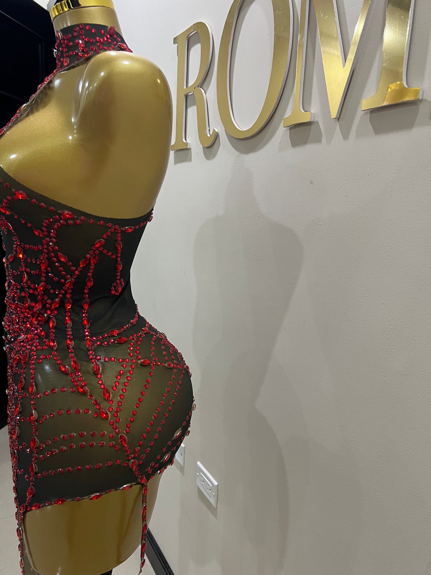 Charlotte’s Web Gemstone Mesh Dress (Red)