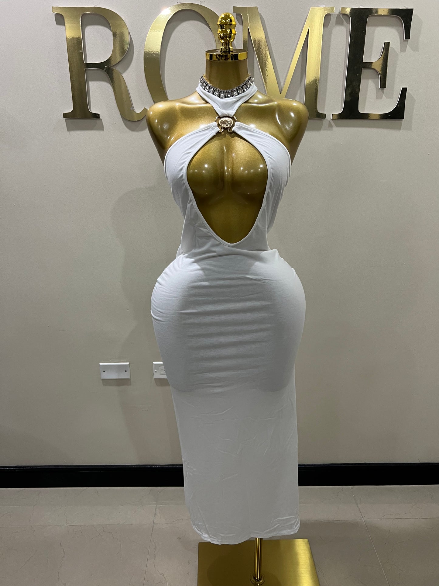 Kim Slay Seashell Dress (White)