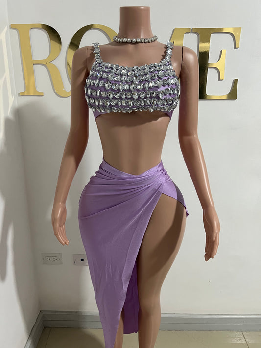 Selene Gemstone Skirt Set (Light Purple)