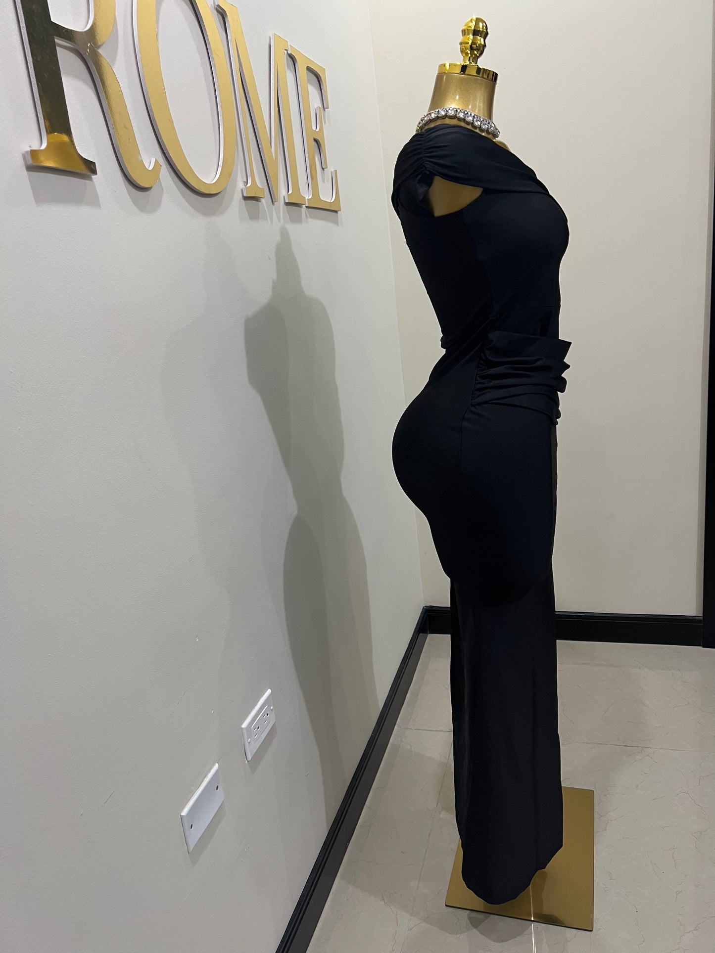 Kerry One Shoulder Dress (Black)