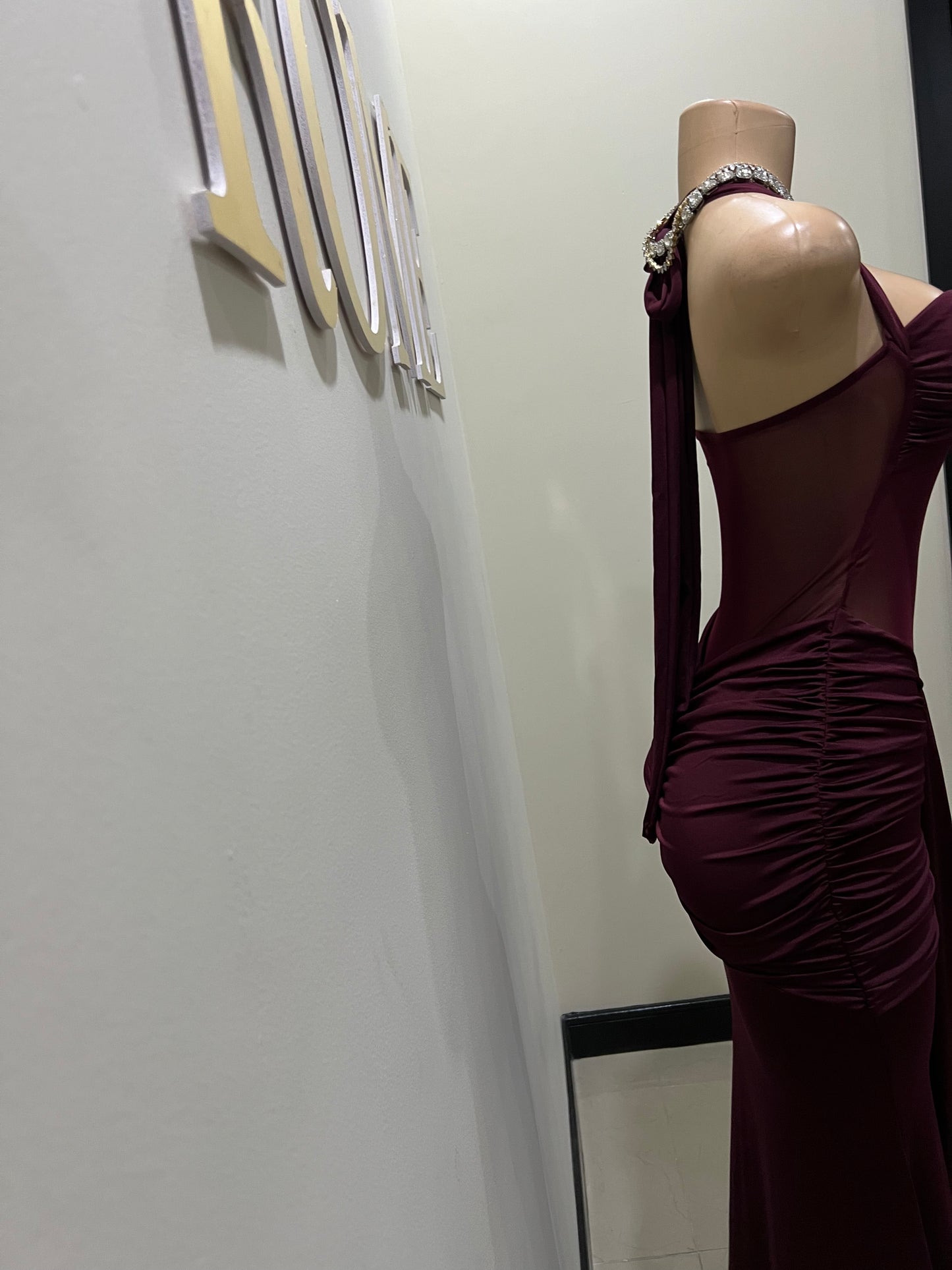 Sweetheart Nara Dress (Burgundy)