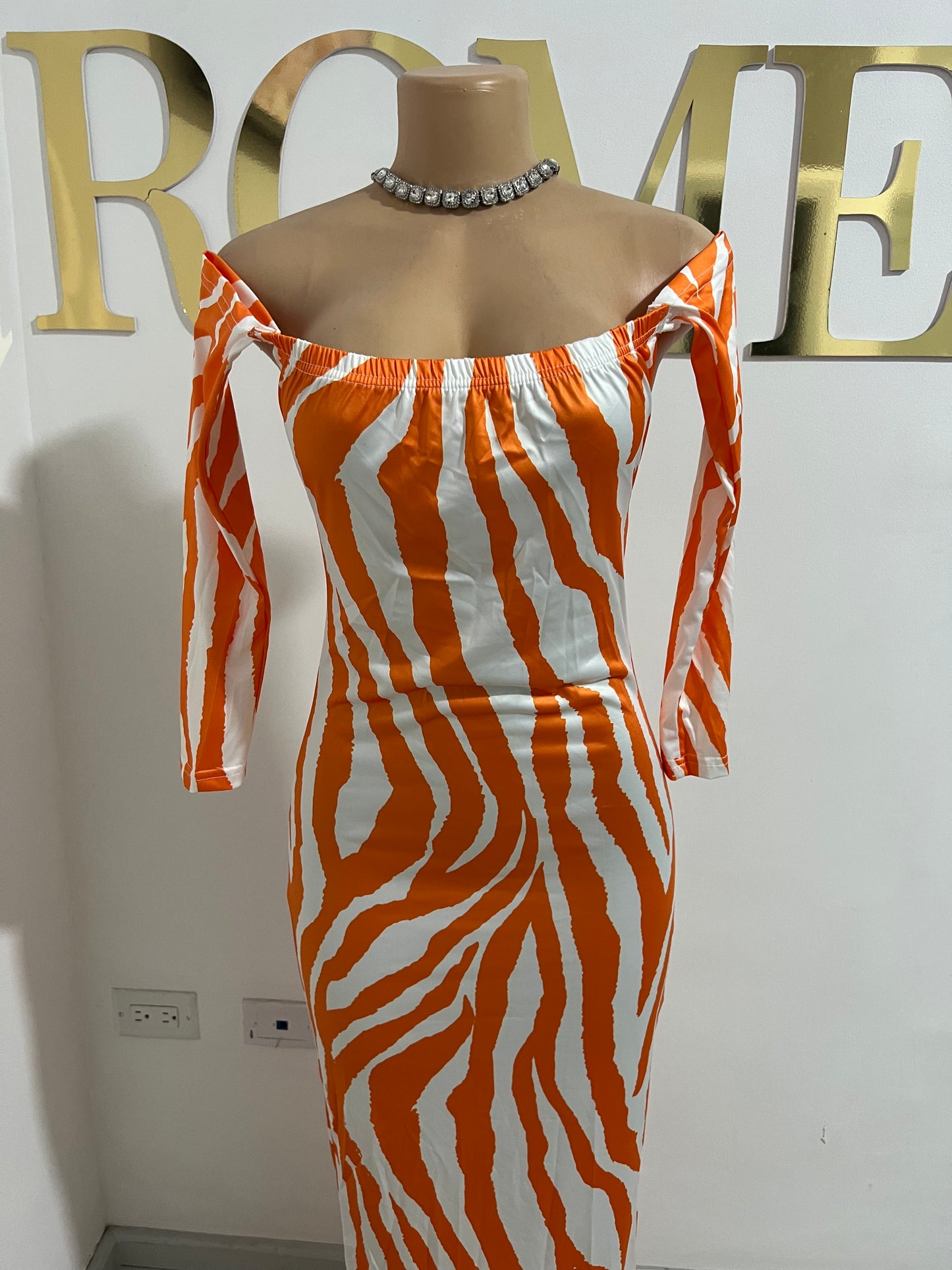 Mira Backless Dress (Orange)