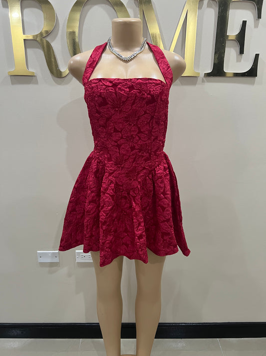 Diana Textured Dress (Red)