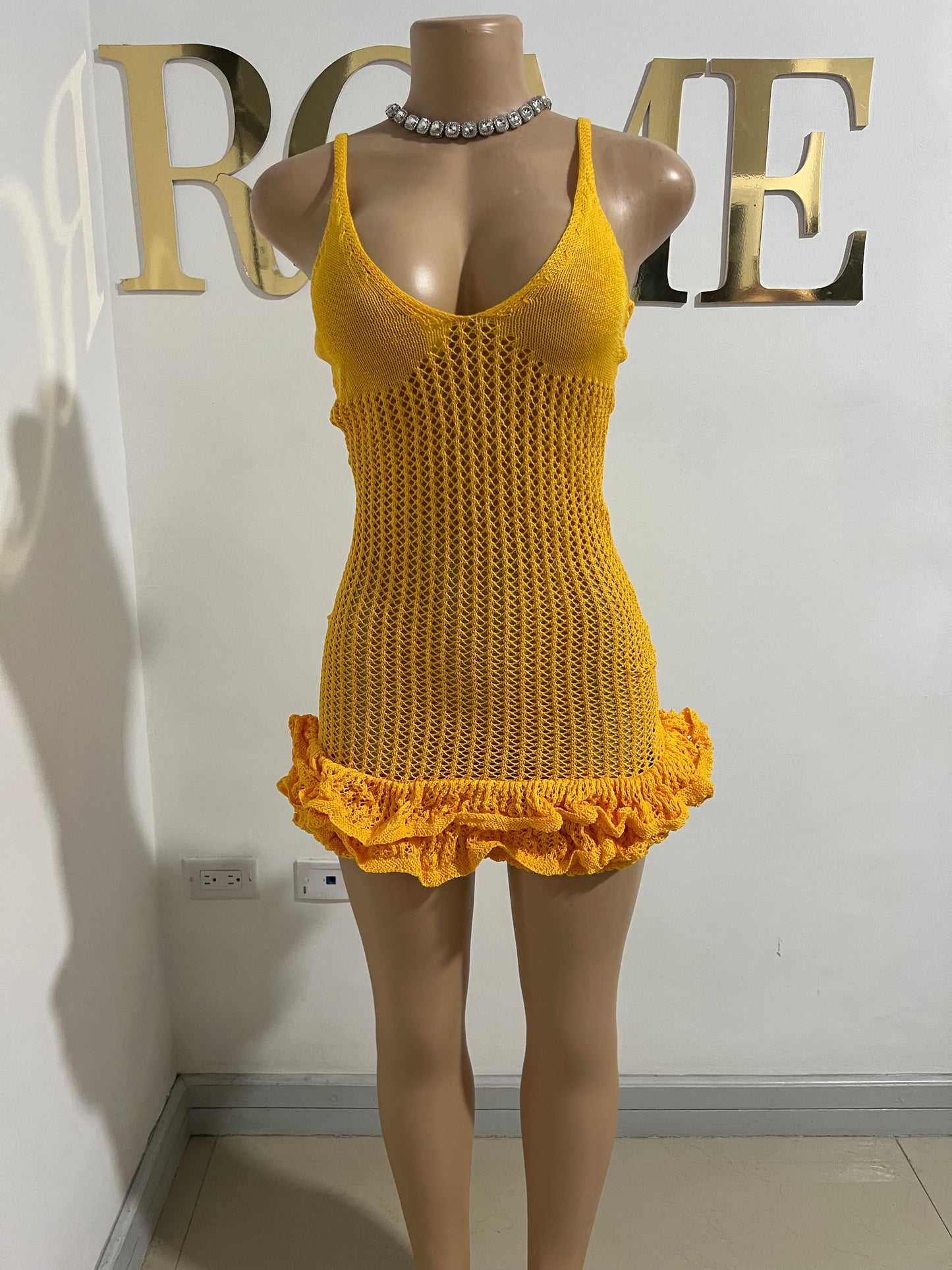 Azalea Crochet Dress (Yellow)