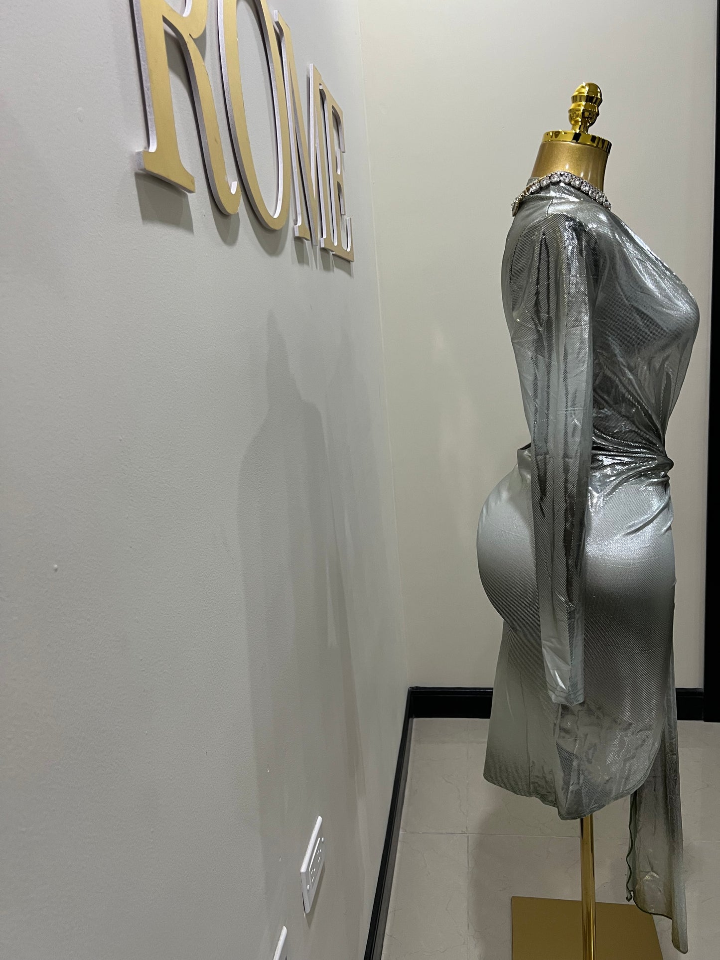 Chelsea Slay Dress (Green-silver gradient)