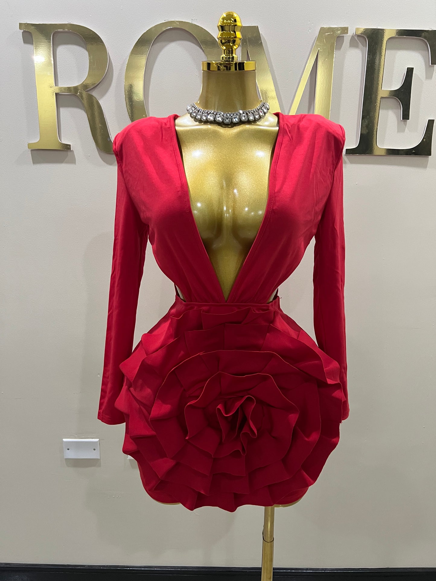 Camila Slay Flower Dress (Red)