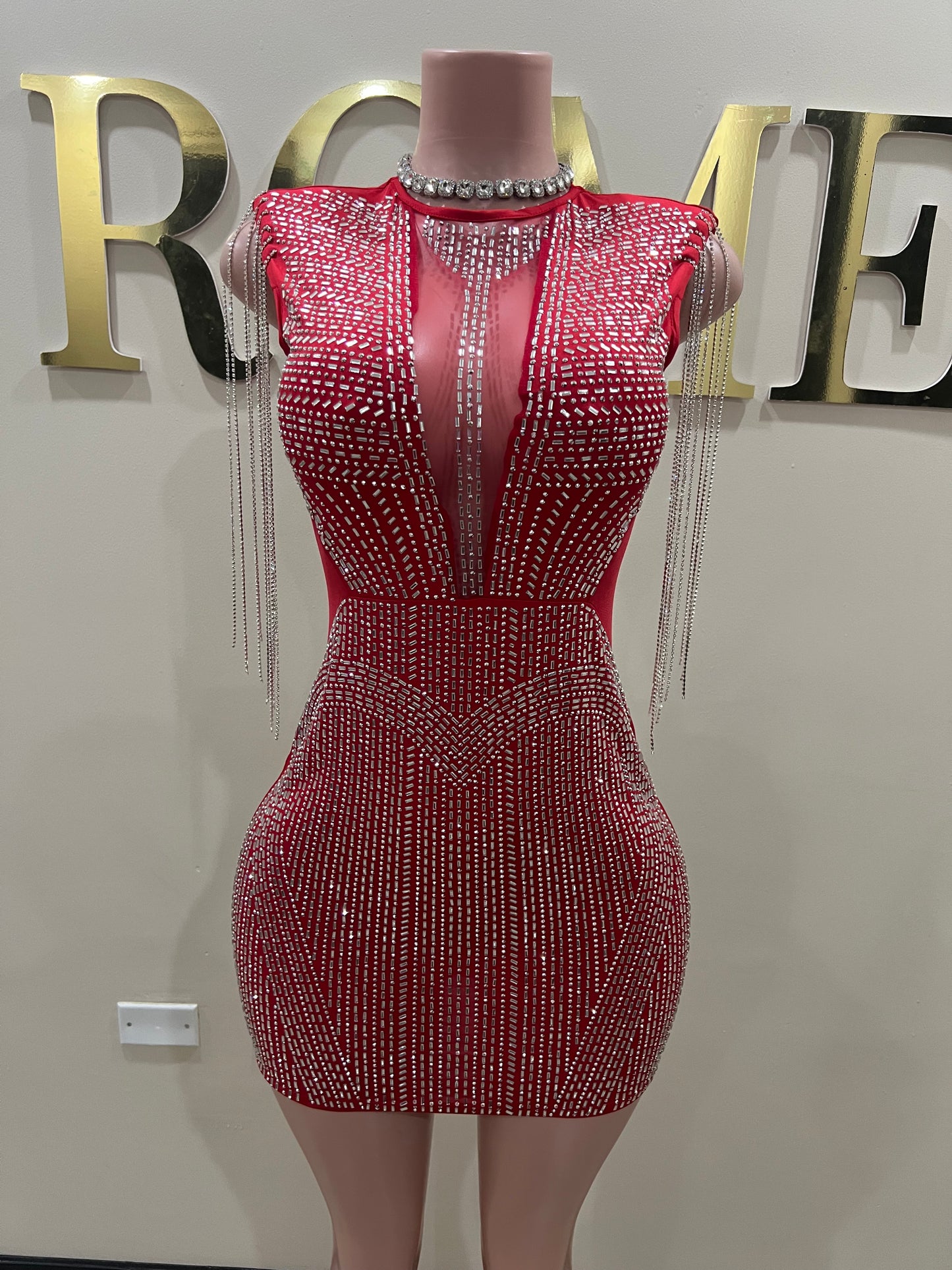 Brooke Crystal Dress (Red)