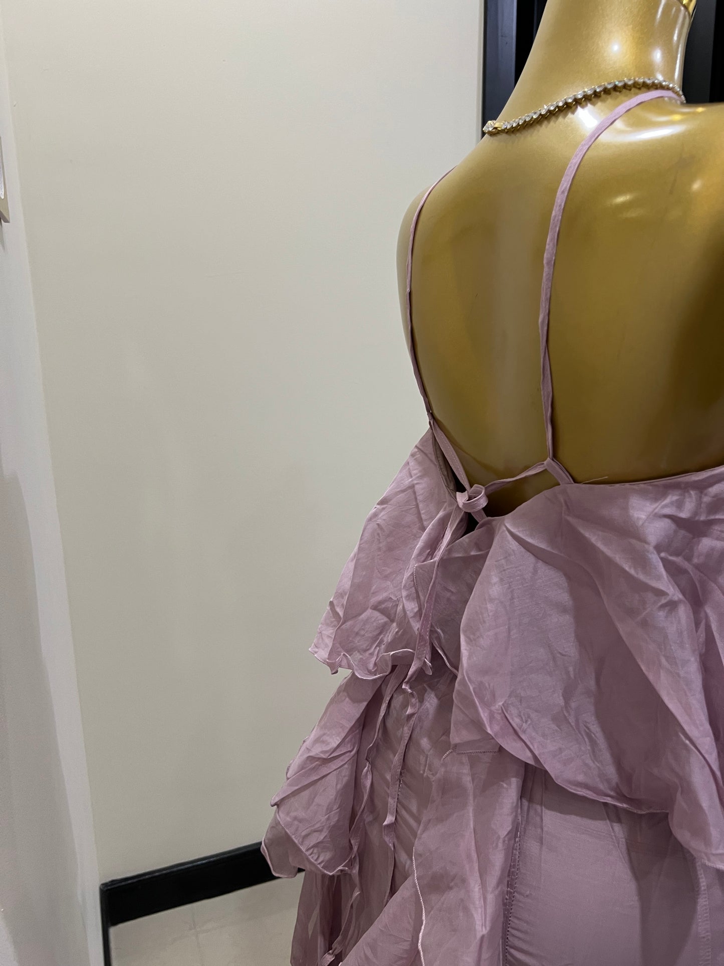 Rumi Chen Ruffle Long Dress (Mauve)