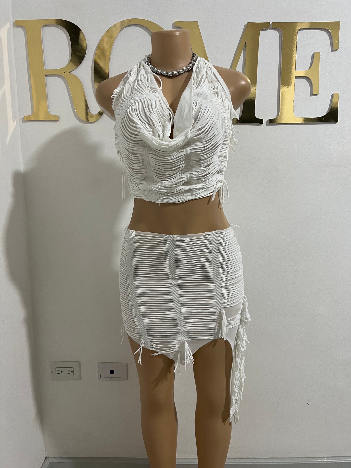 Mica Skirt Set (White)