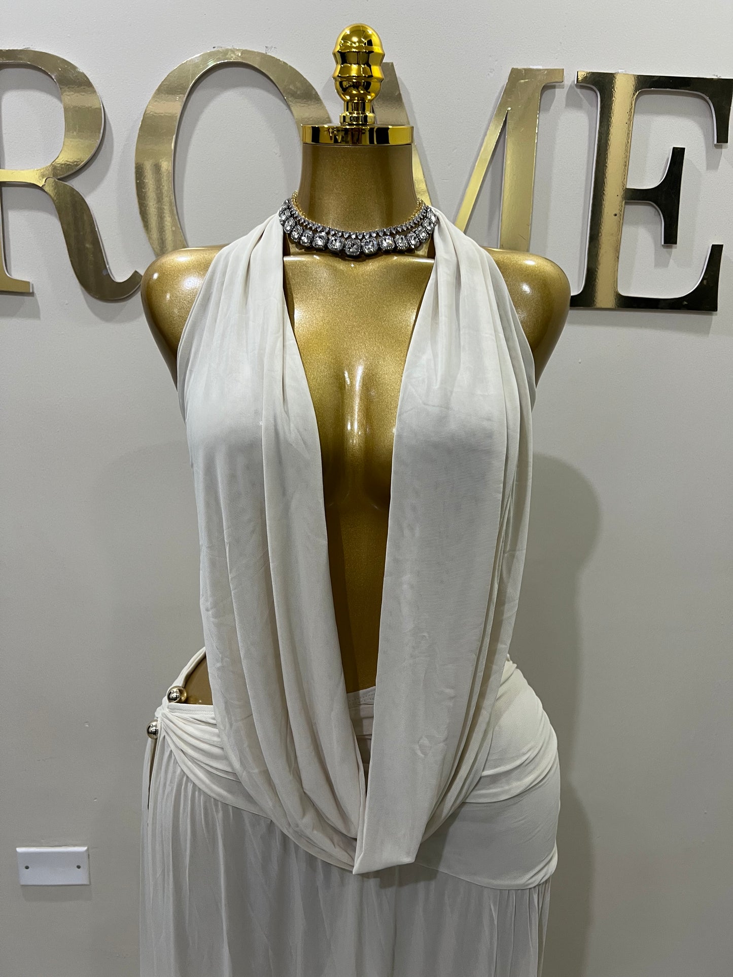 Astra Split Skirt Set (Cream)