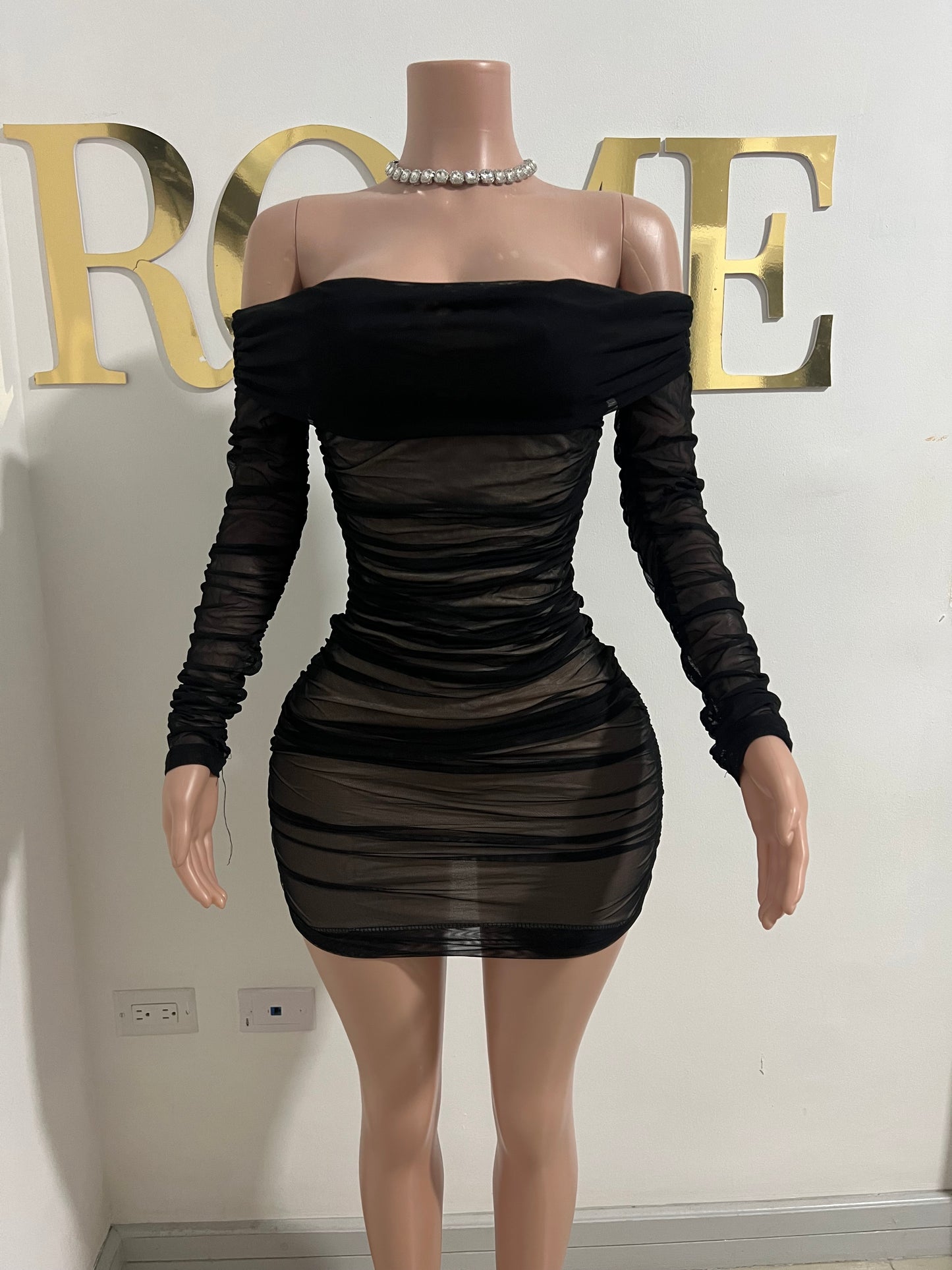 Porsha Long Sleeve Dress (Black)