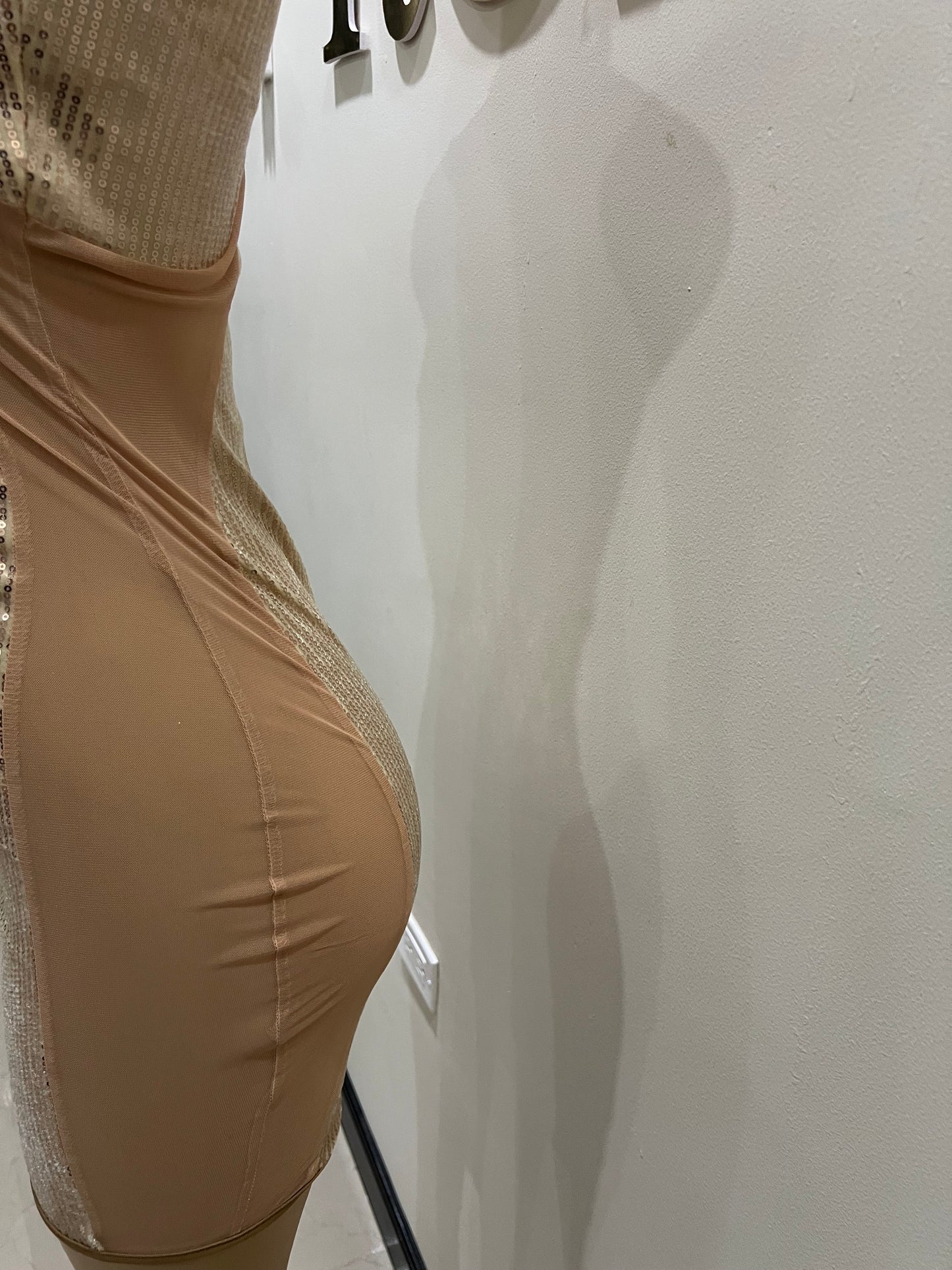 Emma Sequin Dress (Rose Gold- nude)