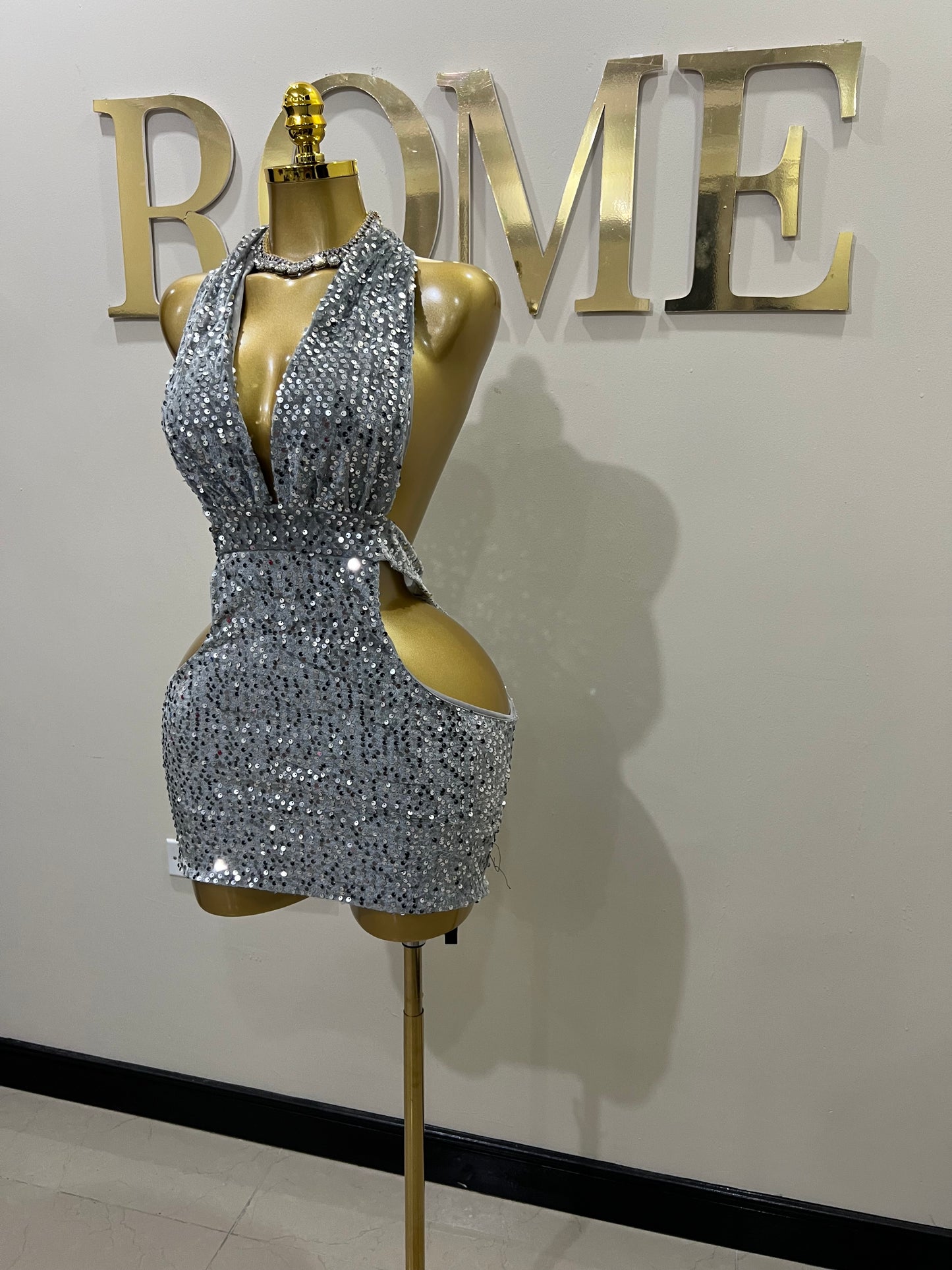 Kate Sequin Dress (Grey)