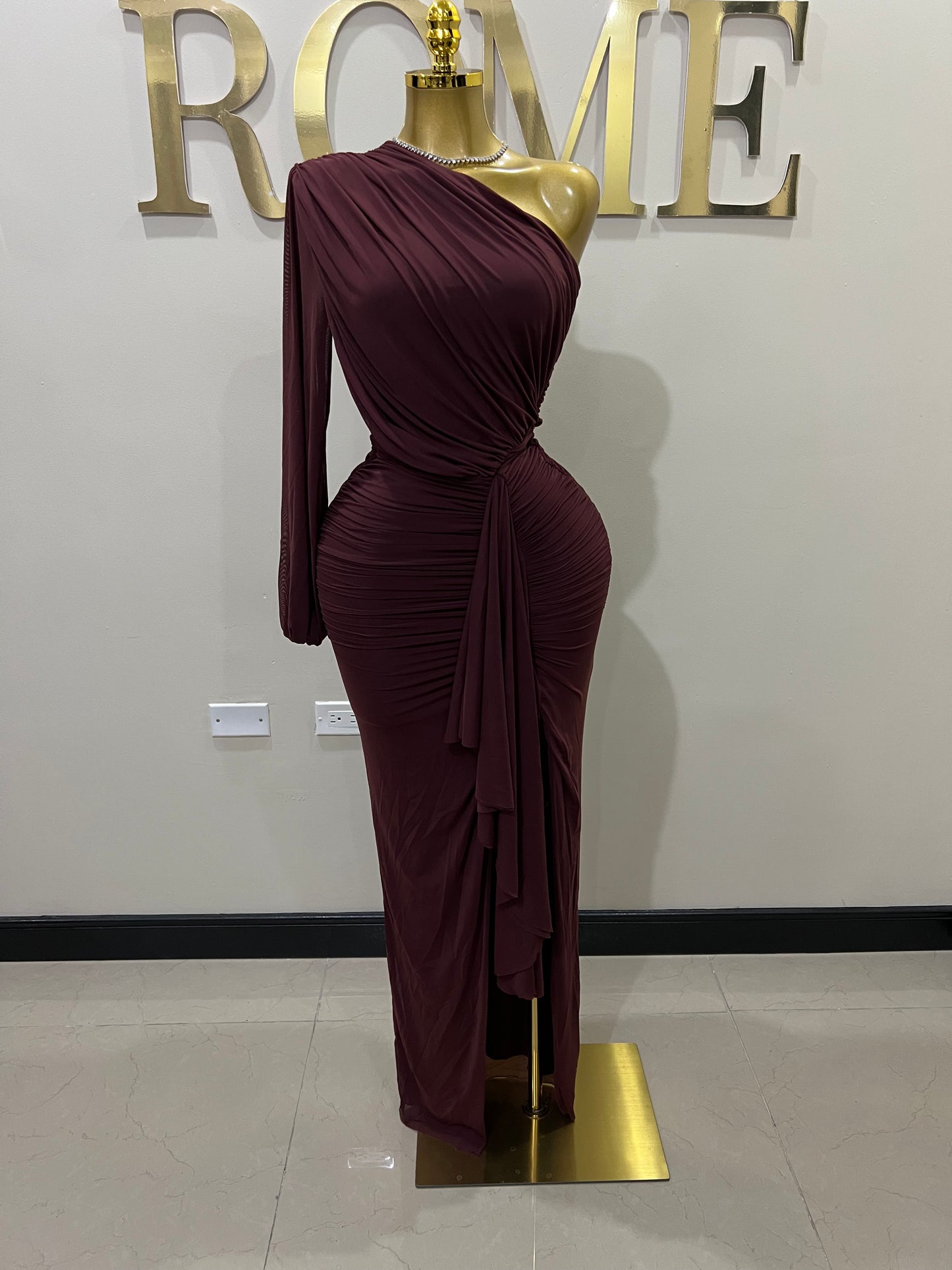 Michelle Seychelles Dress (Maroon)