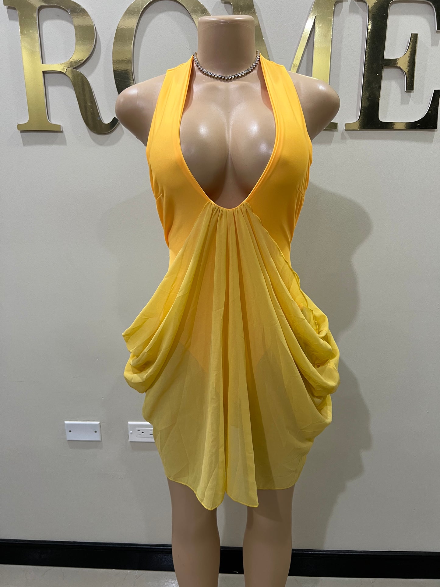 Asia Star Bodysuit Dress (Yellow)