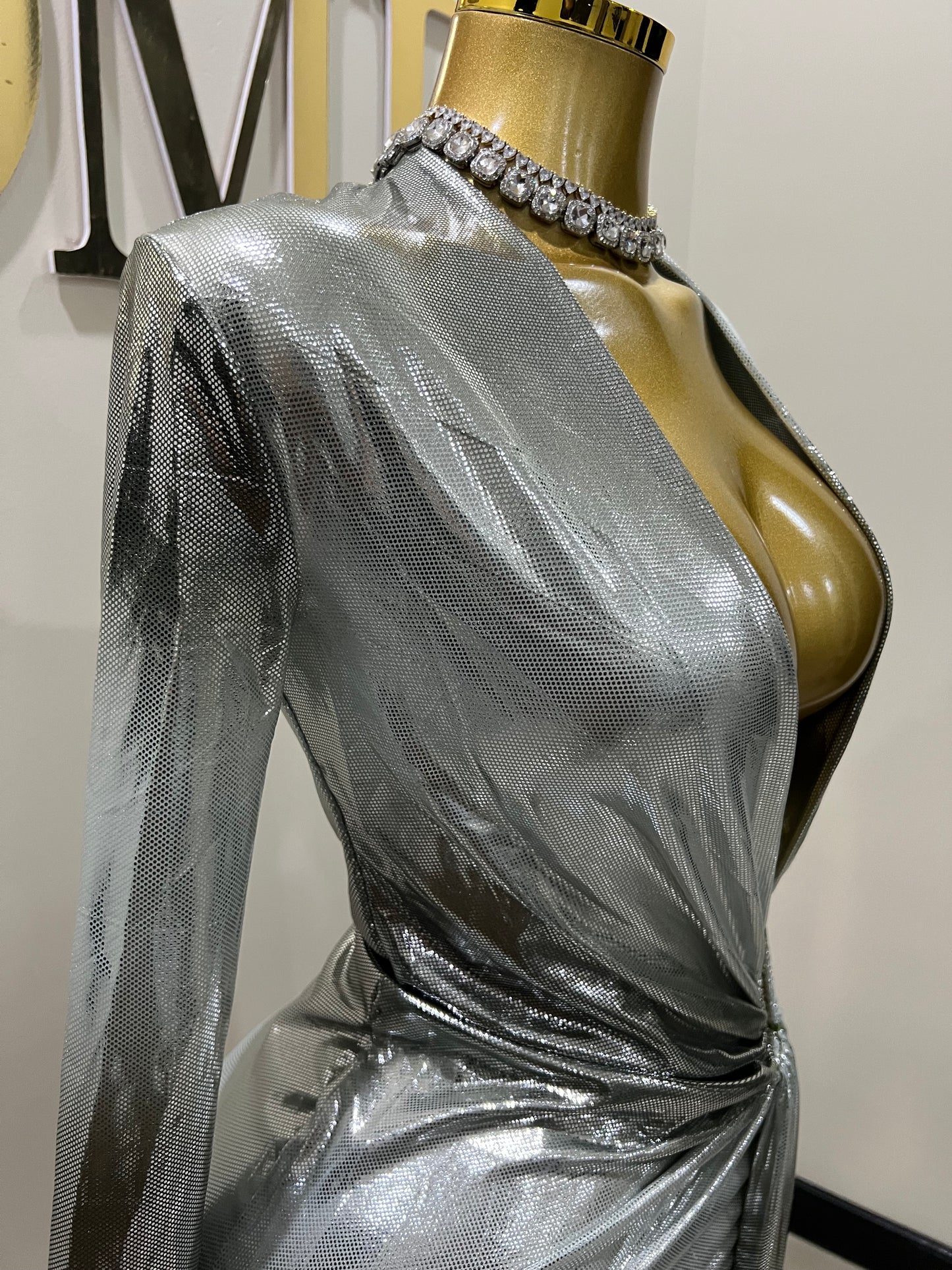 Chelsea Slay Dress (Green-silver gradient)